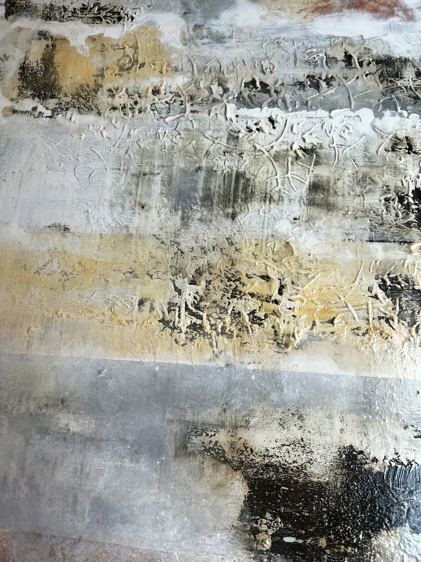 Silent Facades | Original 3D Textured Mixed Media Painting by Sergio Aranda | 39.4 × 31.9 × 0.6 in