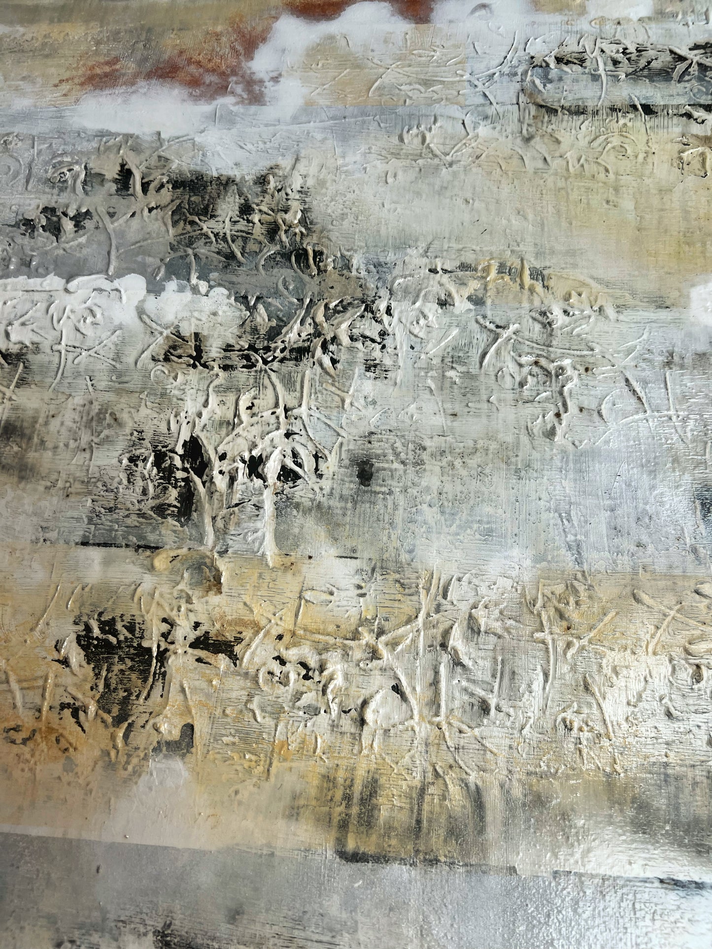 Silent Facades | Original 3D Textured Mixed Media Painting by Sergio Aranda | 39.4 × 31.9 × 0.6 in