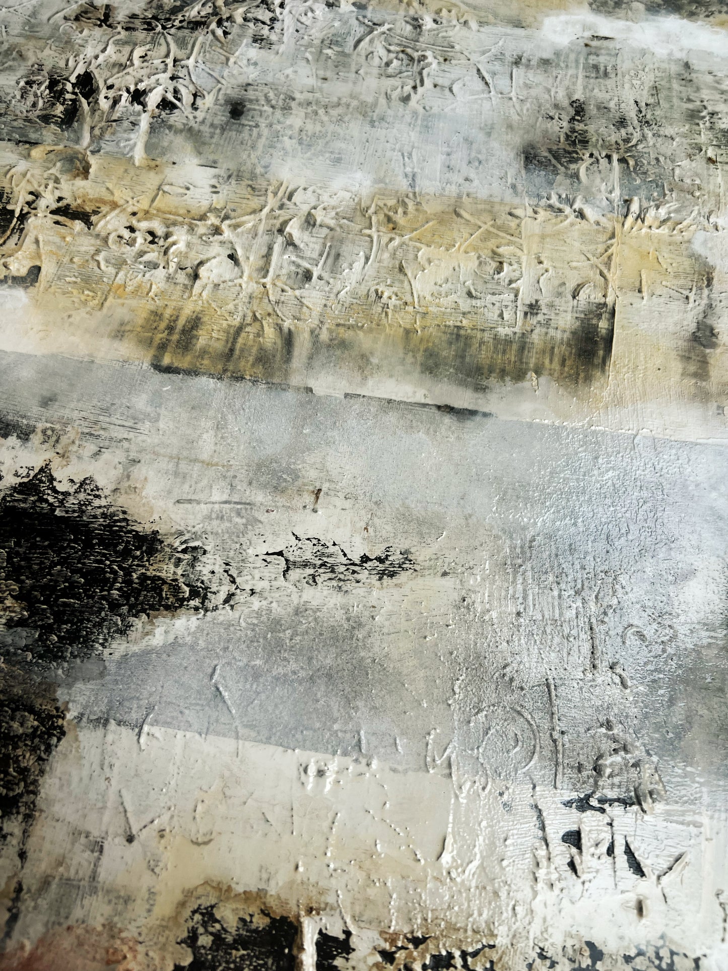 Silent Facades | Original 3D Textured Mixed Media Painting by Sergio Aranda | 39.4 × 31.9 × 0.6 in