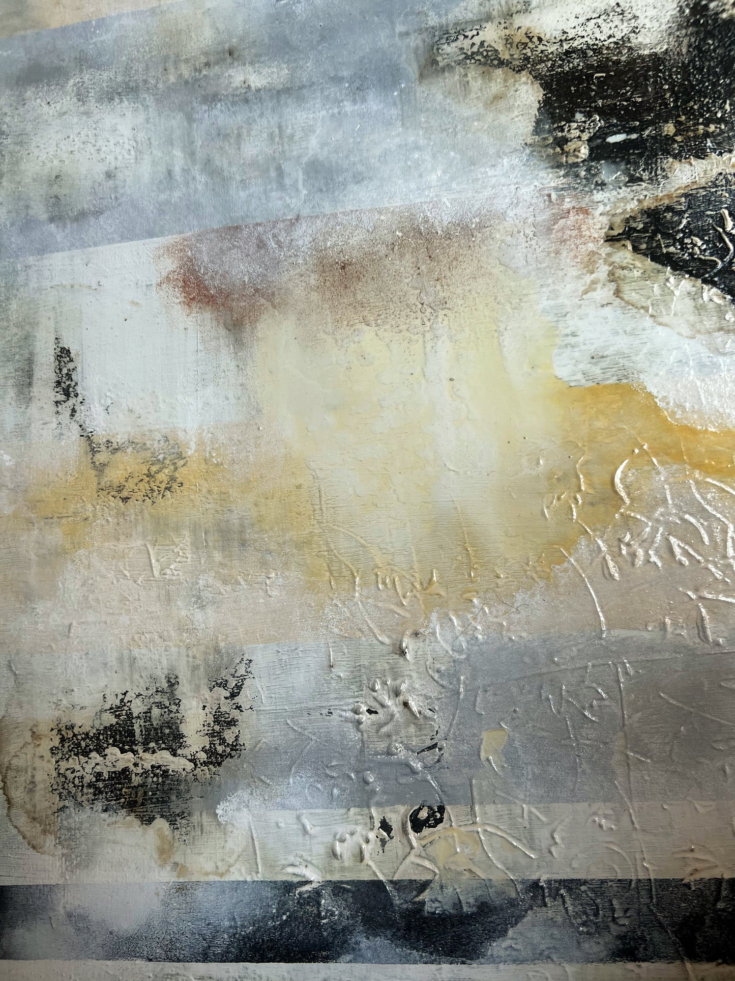 Silent Facades | Original 3D Textured Mixed Media Painting by Sergio Aranda | 39.4 × 31.9 × 0.6 in