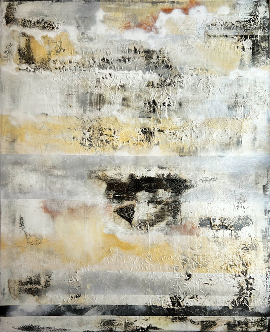 Silent Facades | Original 3D Textured Mixed Media Painting by Sergio Aranda | 39.4 × 31.9 × 0.6 in