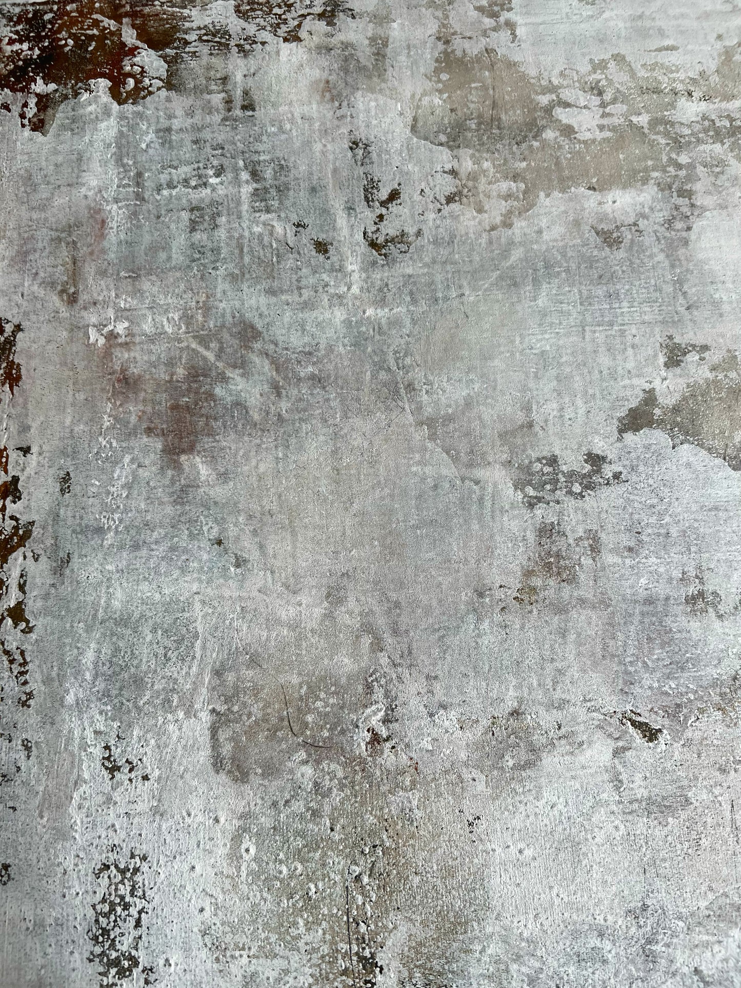 Rust & Silence" - Original Minimalist Mixed Media Painting on Canvas, 40x32 inches