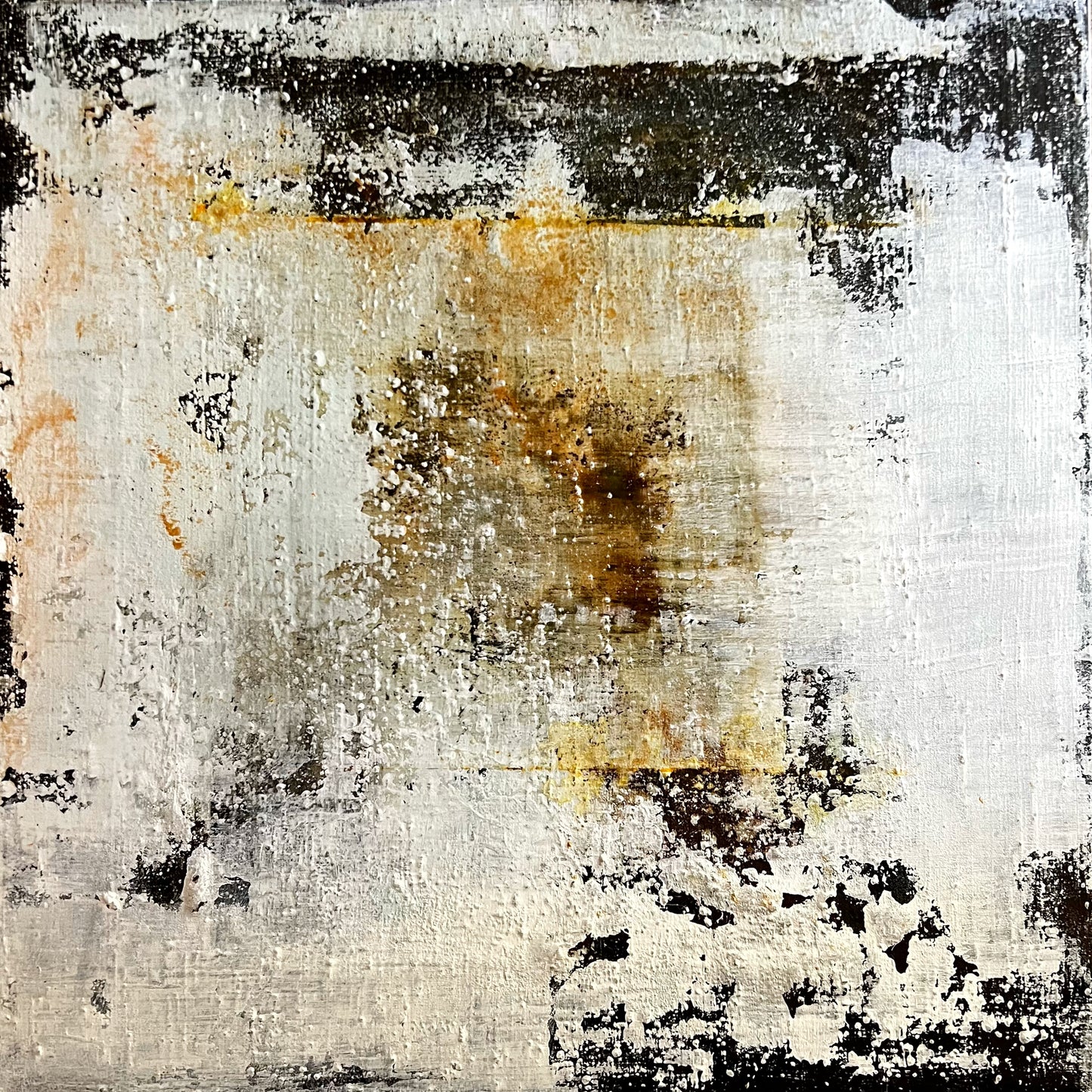 Industrial Silence – Original Textured Modern Minimalist Artwork | 16x16"