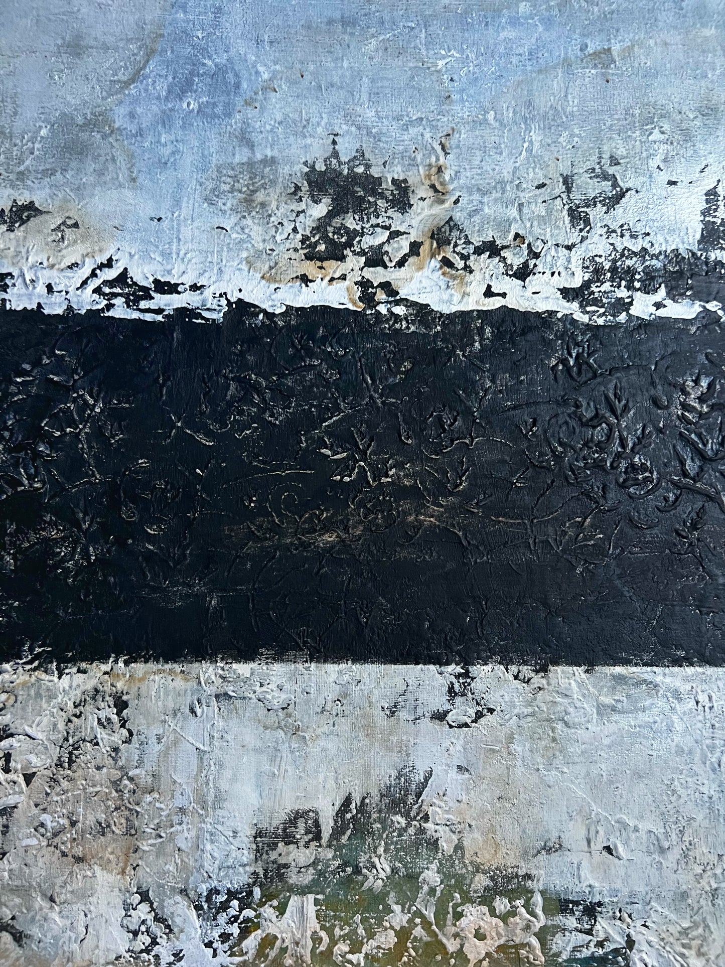 Fault Line | Original Textured Abstract Painting by Sergio Aranda I 40" x 32" Inches