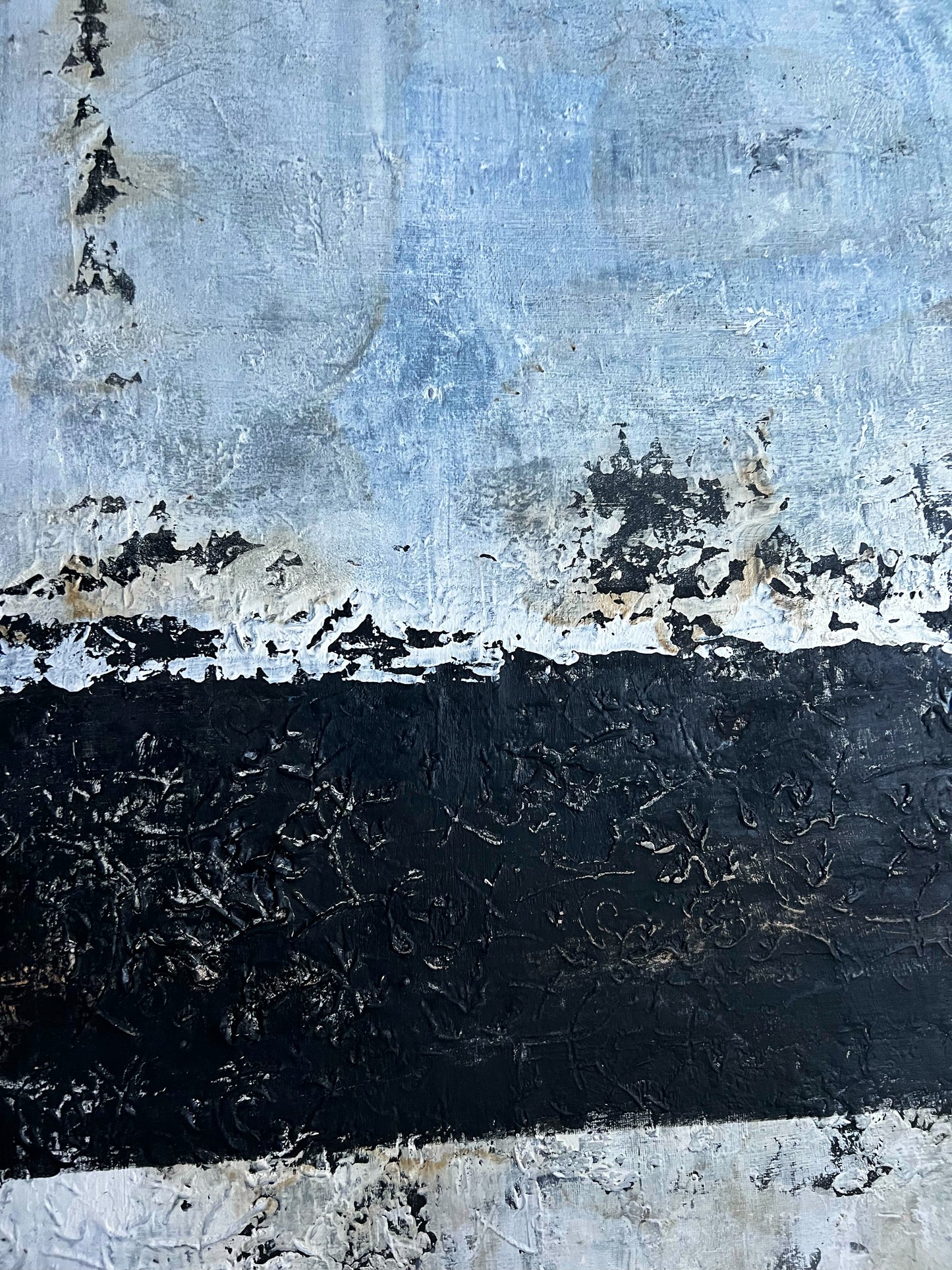 Fault Line | Original Textured Abstract Painting by Sergio Aranda I 40" x 32" Inches