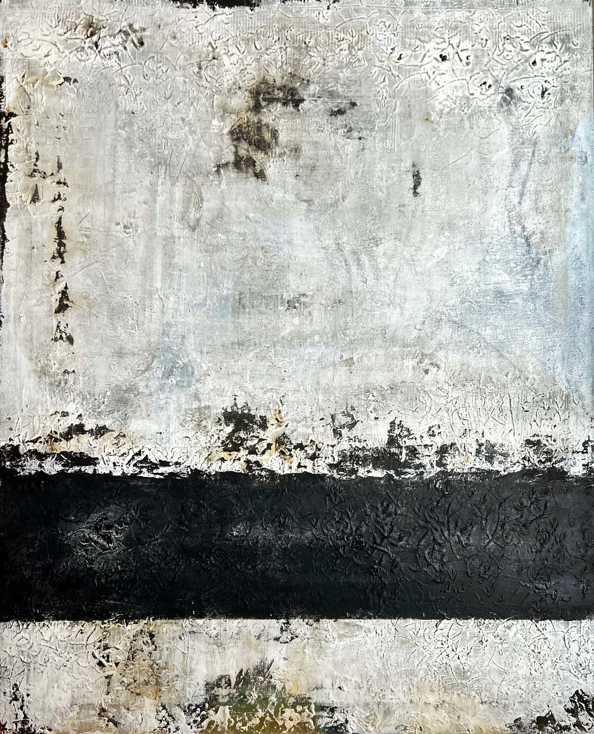 Fault Line | Original Textured Abstract Painting by Sergio Aranda I 40" x 32" Inches