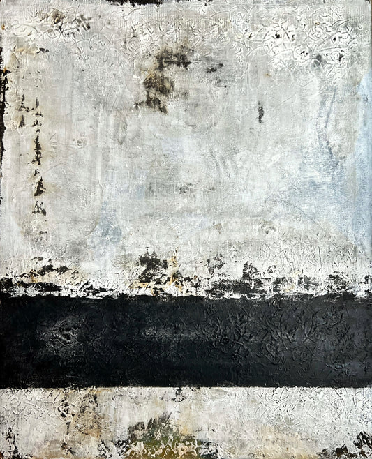 Fault Line | Original Textured Abstract Painting by Sergio Aranda I 40" x 32" Inches