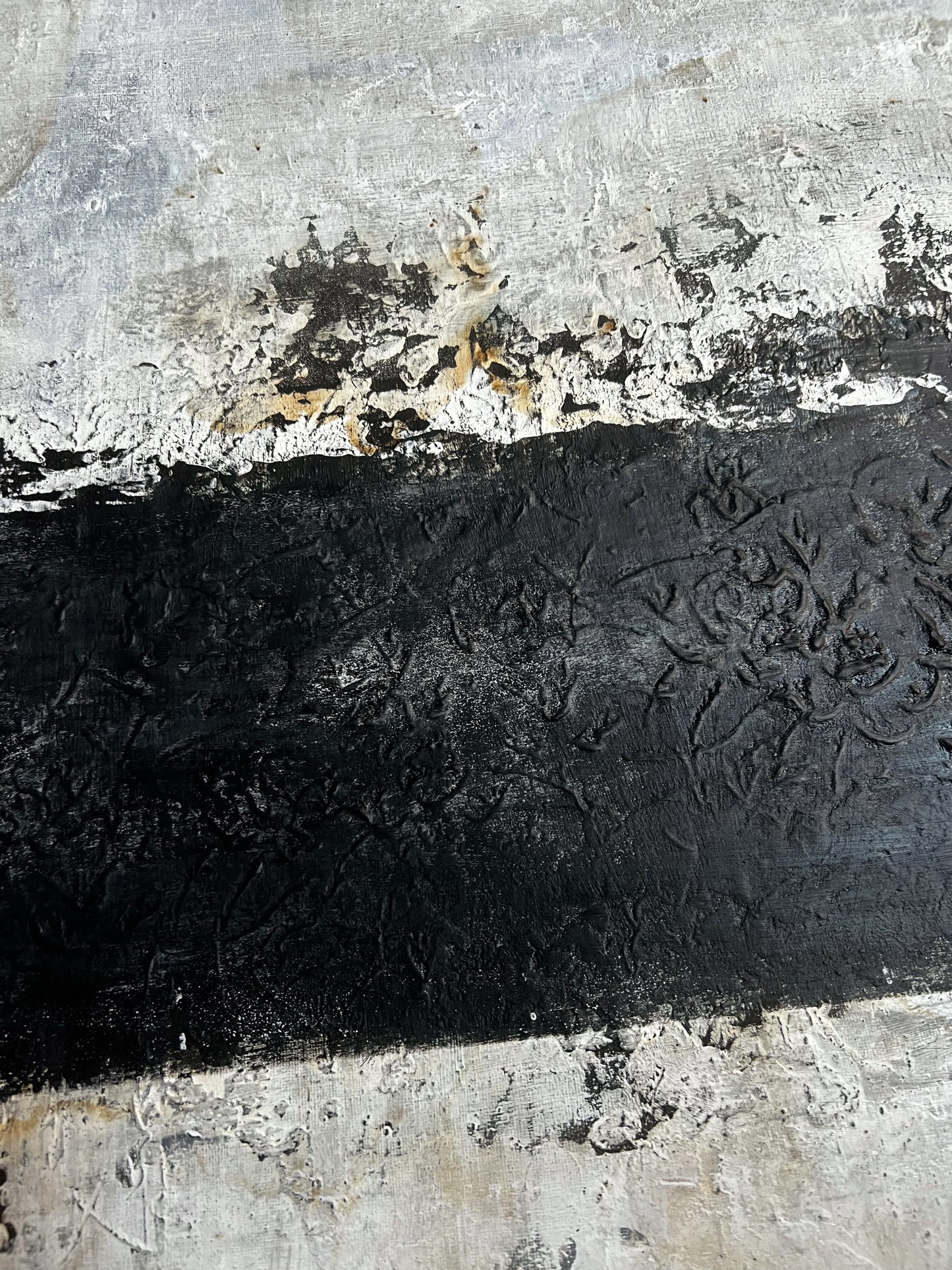 Fault Line | Original Textured Abstract Painting by Sergio Aranda I 40" x 32" Inches