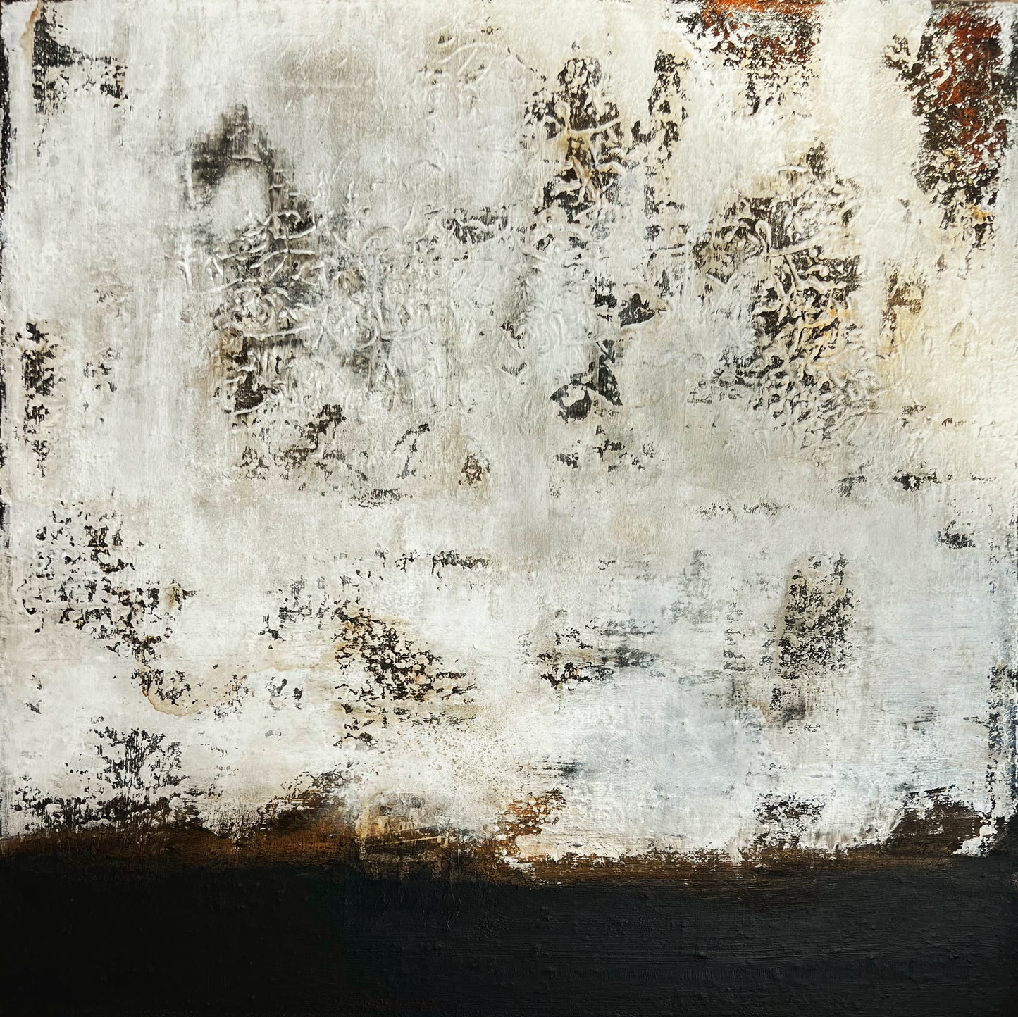 Submerged Echoes | Original Mixed-Media Abstract Canvas | 31.5" x 31.5"