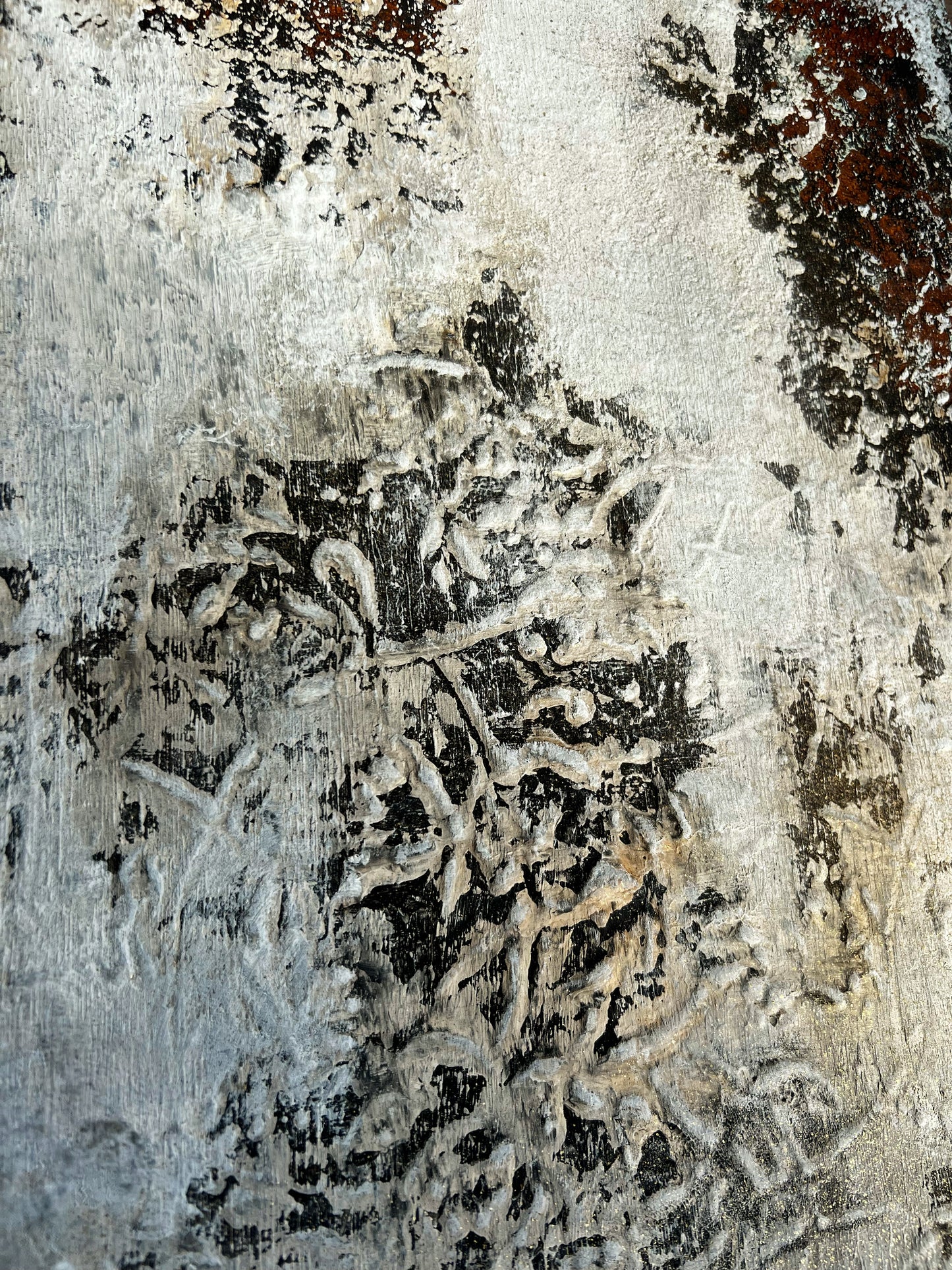 Submerged Echoes | Original Mixed-Media Abstract Canvas | 31.5" x 31.5"