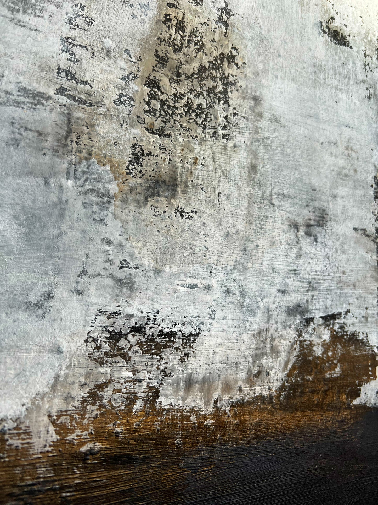 Submerged Echoes | Original Mixed-Media Abstract Canvas | 31.5" x 31.5"