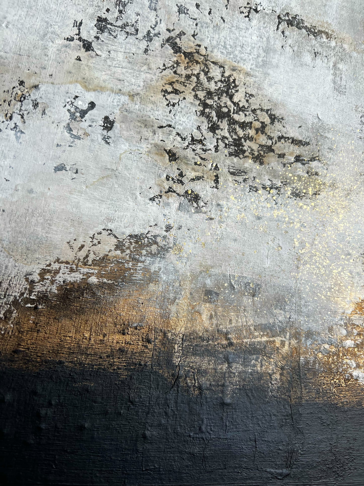 Submerged Echoes | Original Mixed-Media Abstract Canvas | 31.5" x 31.5"