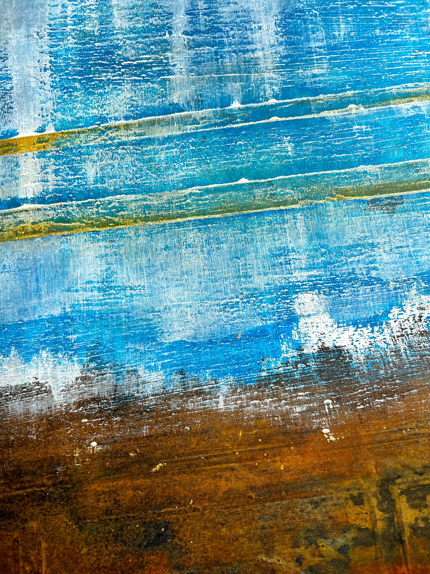 Azure Memory | Original Blue Abstract Mixed Media Painting by Sergio Aranda