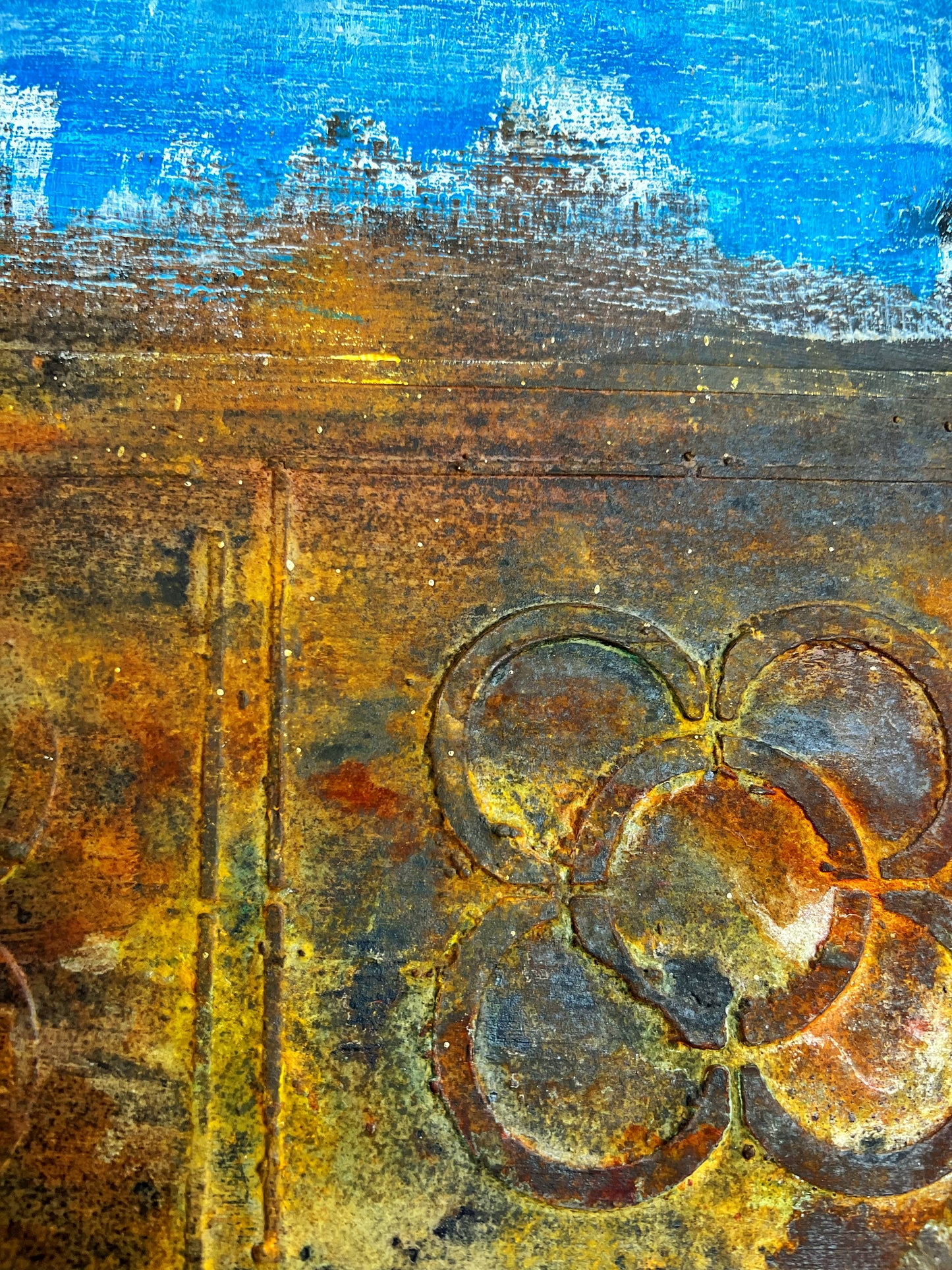 Azure Memory | Original Blue Abstract Mixed Media Painting by Sergio Aranda
