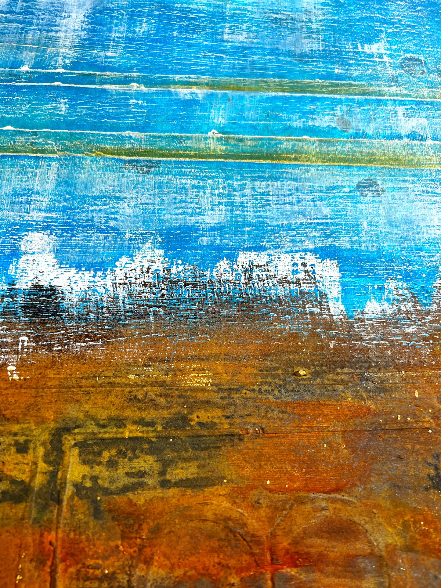Azure Memory | Original Blue Abstract Mixed Media Painting by Sergio Aranda
