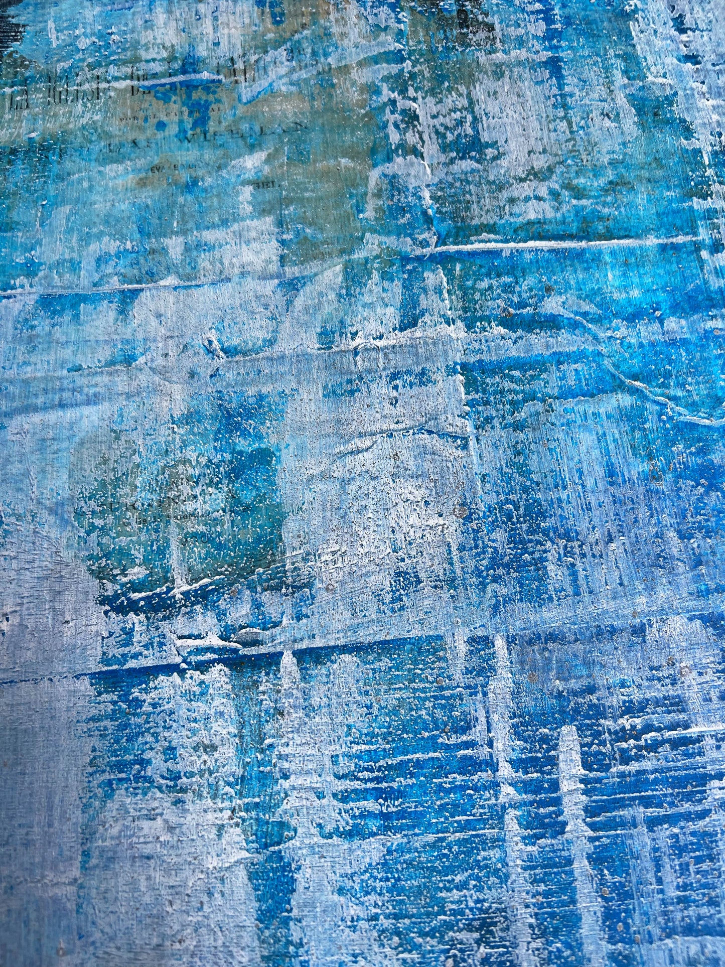 Azure Memory | Original Blue Abstract Mixed Media Painting by Sergio Aranda