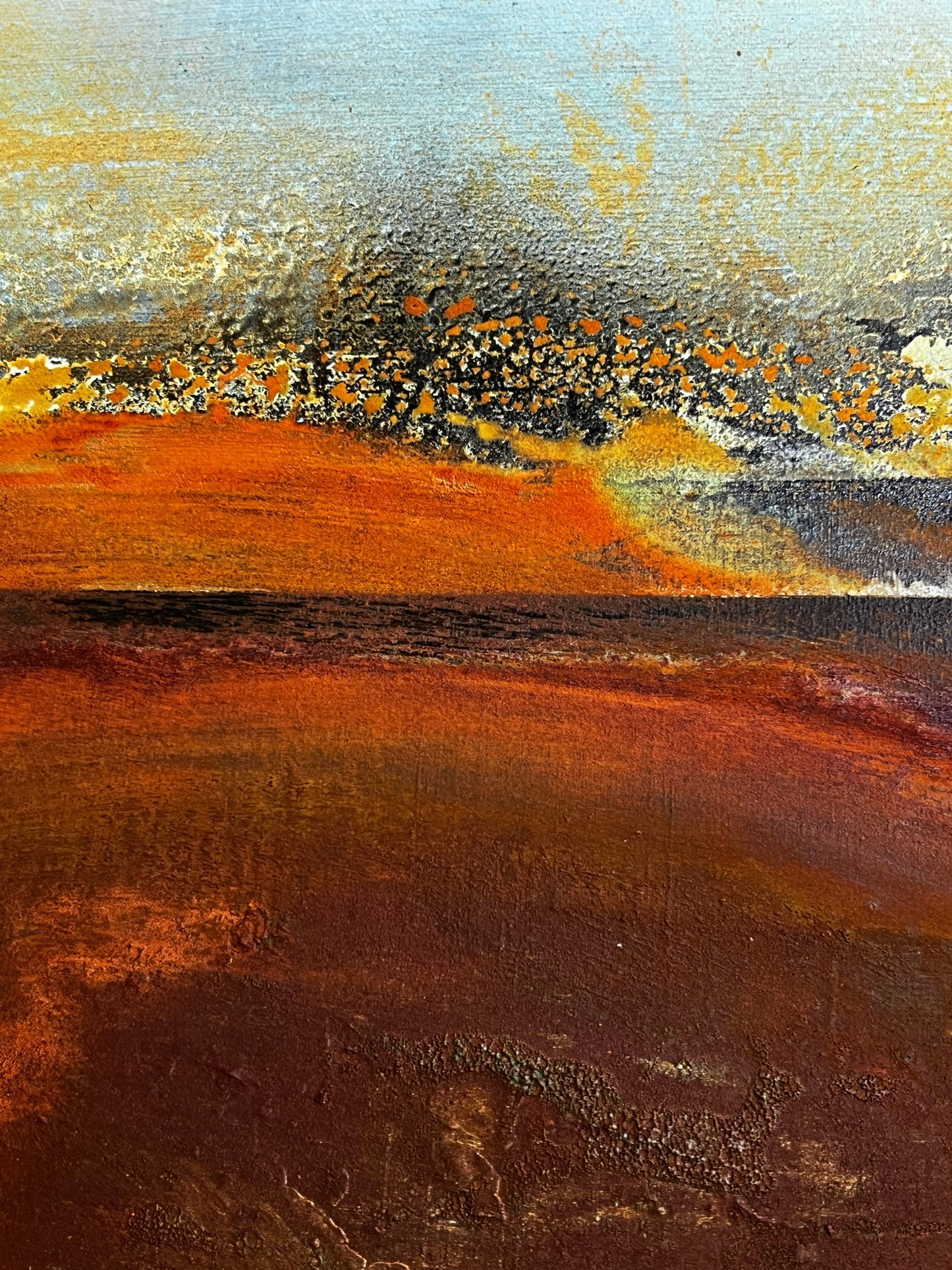 Ember Crossing | Original Contemporary Abstract Painting 20 × 20" inches | Sergio Aranda