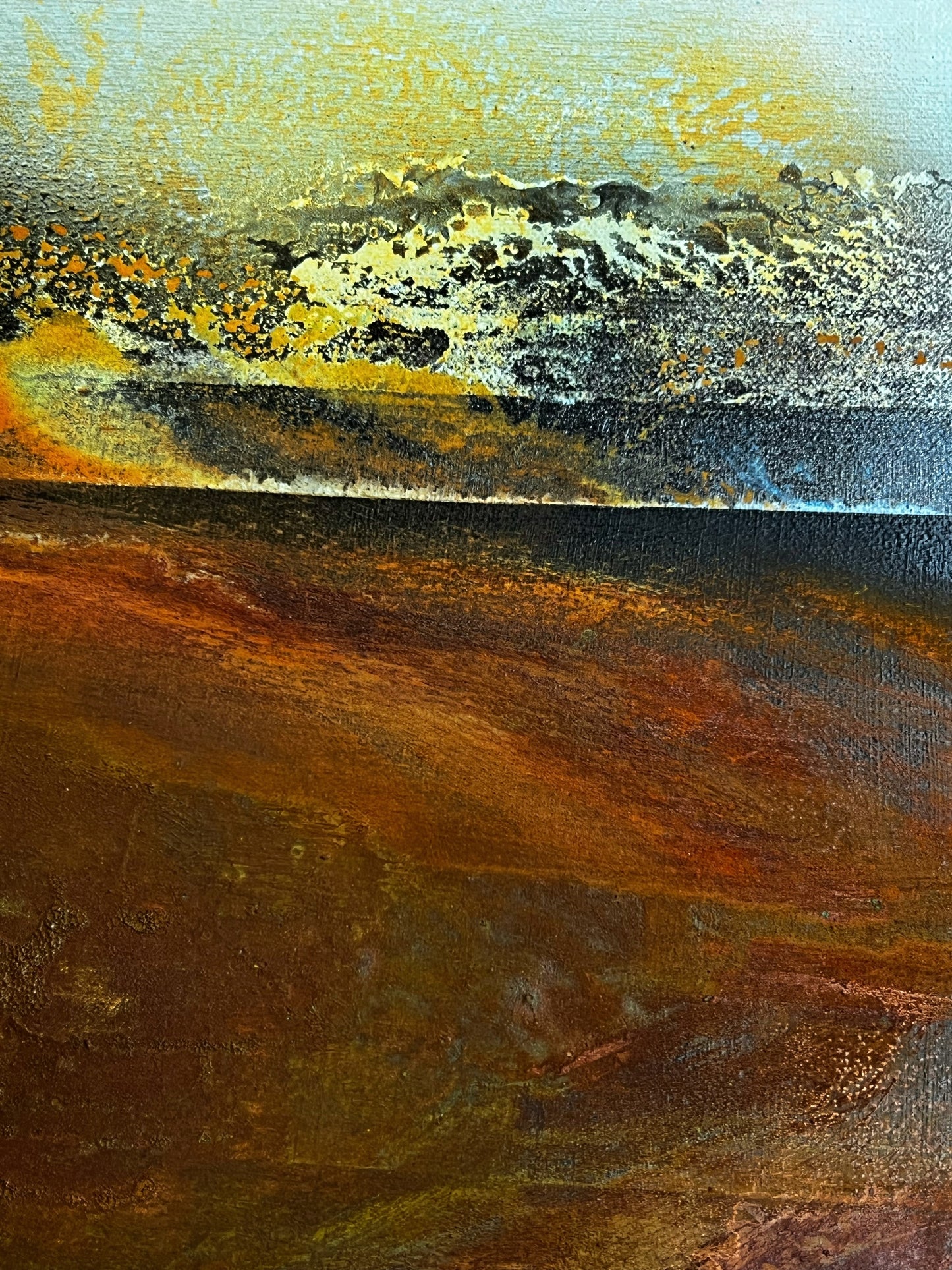 Ember Crossing | Original Contemporary Abstract Painting 20 × 20" inches | Sergio Aranda