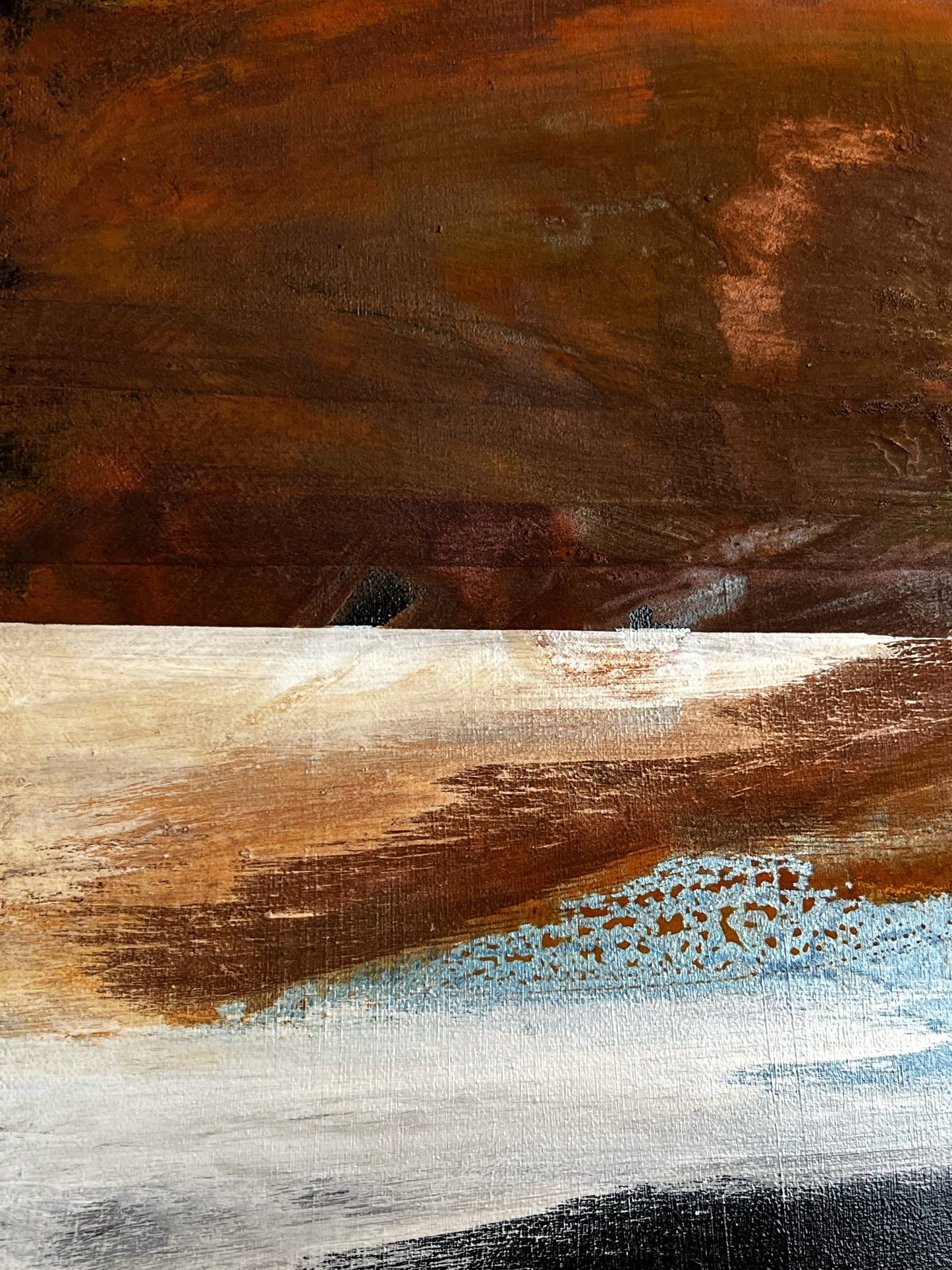 Ember Crossing | Original Contemporary Abstract Painting 20 × 20" inches | Sergio Aranda