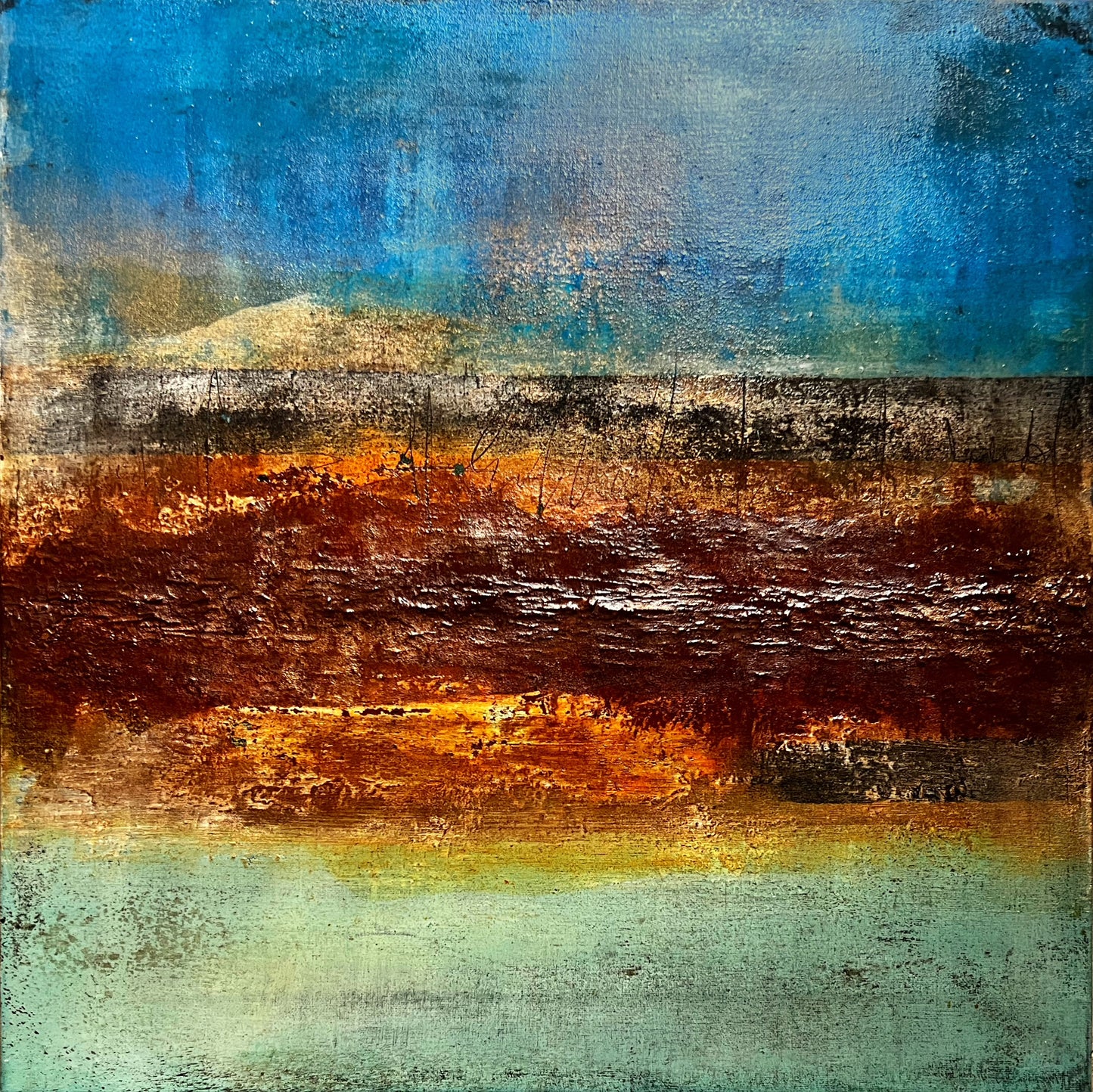 Terra Incognita | Original Textured Abstract Painting 20 × 20" inches | Sergio Aranda