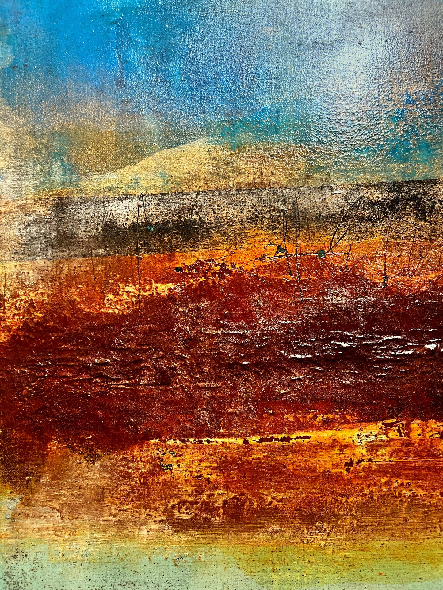 Terra Incognita | Original Textured Abstract Painting 20 × 20" inches | Sergio Aranda