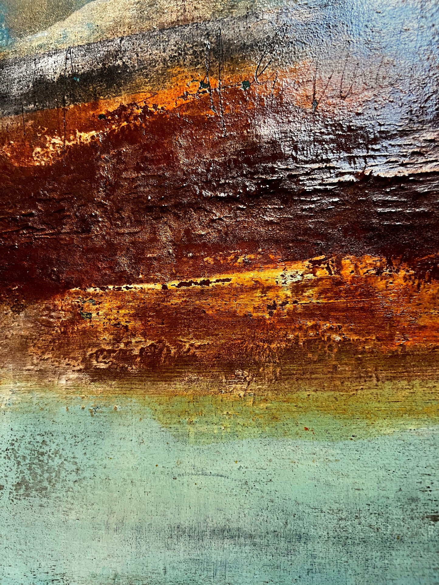 Terra Incognita | Original Textured Abstract Painting 20 × 20" inches | Sergio Aranda