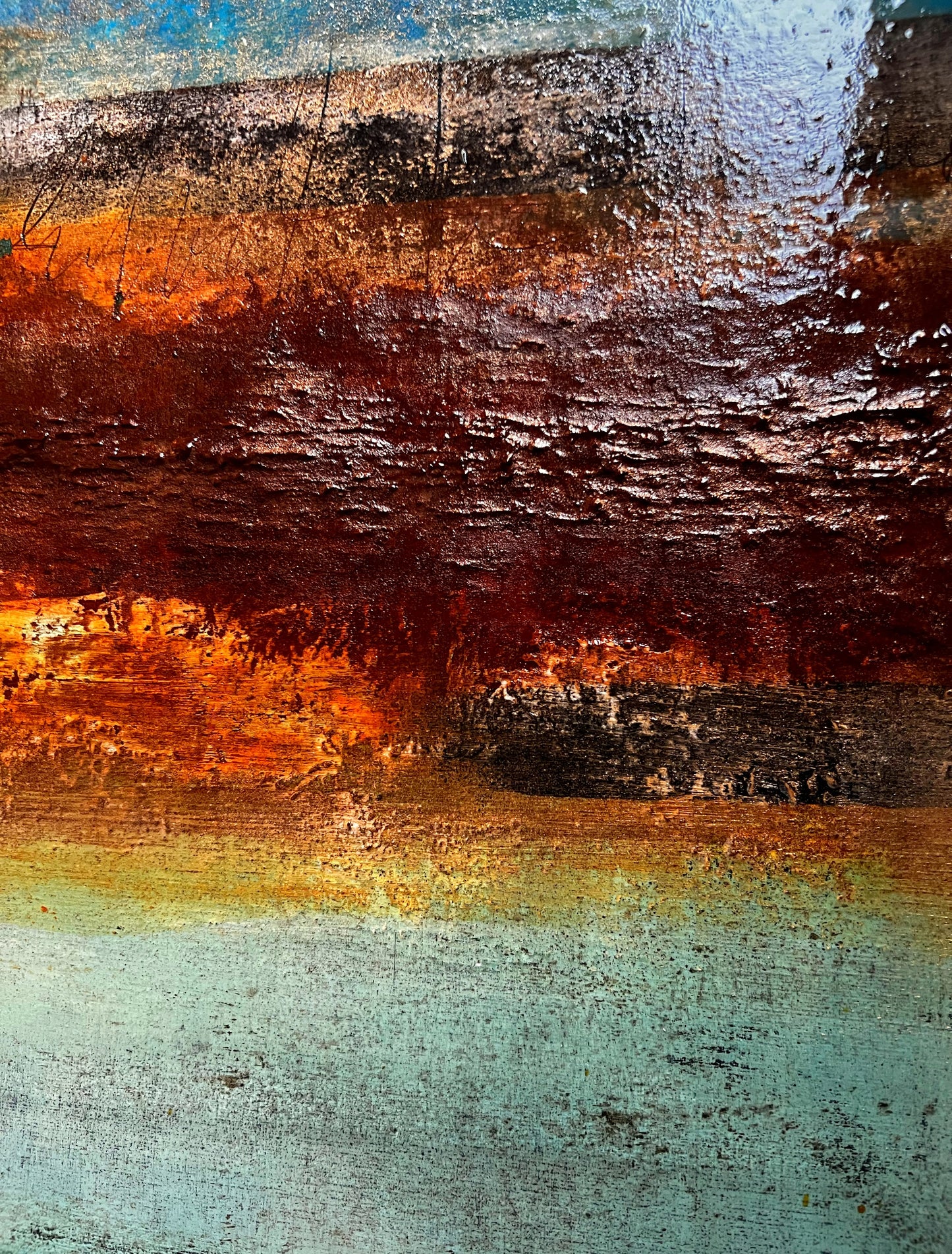 Terra Incognita | Original Textured Abstract Painting 20 × 20" inches | Sergio Aranda