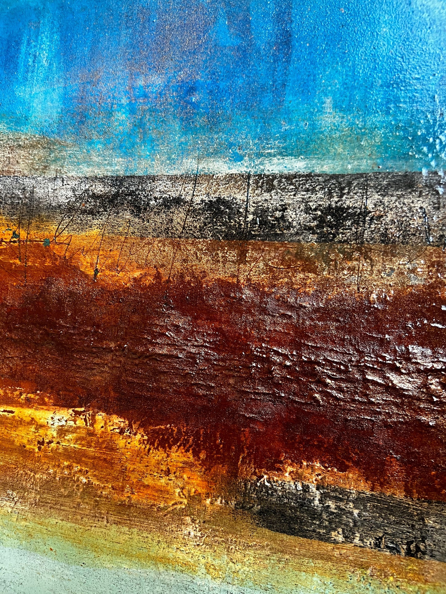 Terra Incognita | Original Textured Abstract Painting 20 × 20" inches | Sergio Aranda