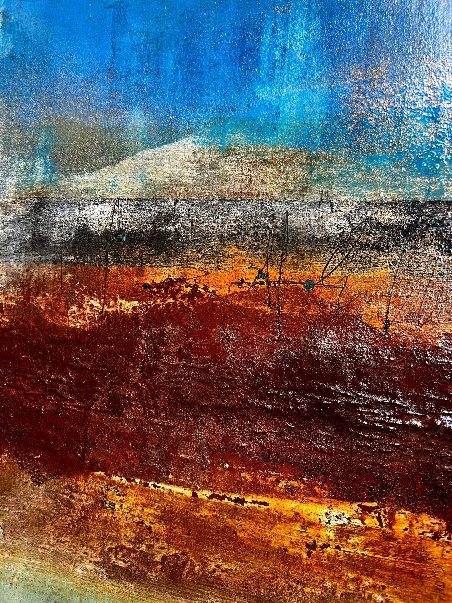 Terra Incognita | Original Textured Abstract Painting 20 × 20" inches | Sergio Aranda