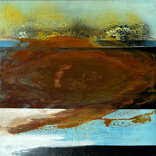 Ember Crossing | Original Contemporary Abstract Painting 20 × 20" inches | Sergio Aranda