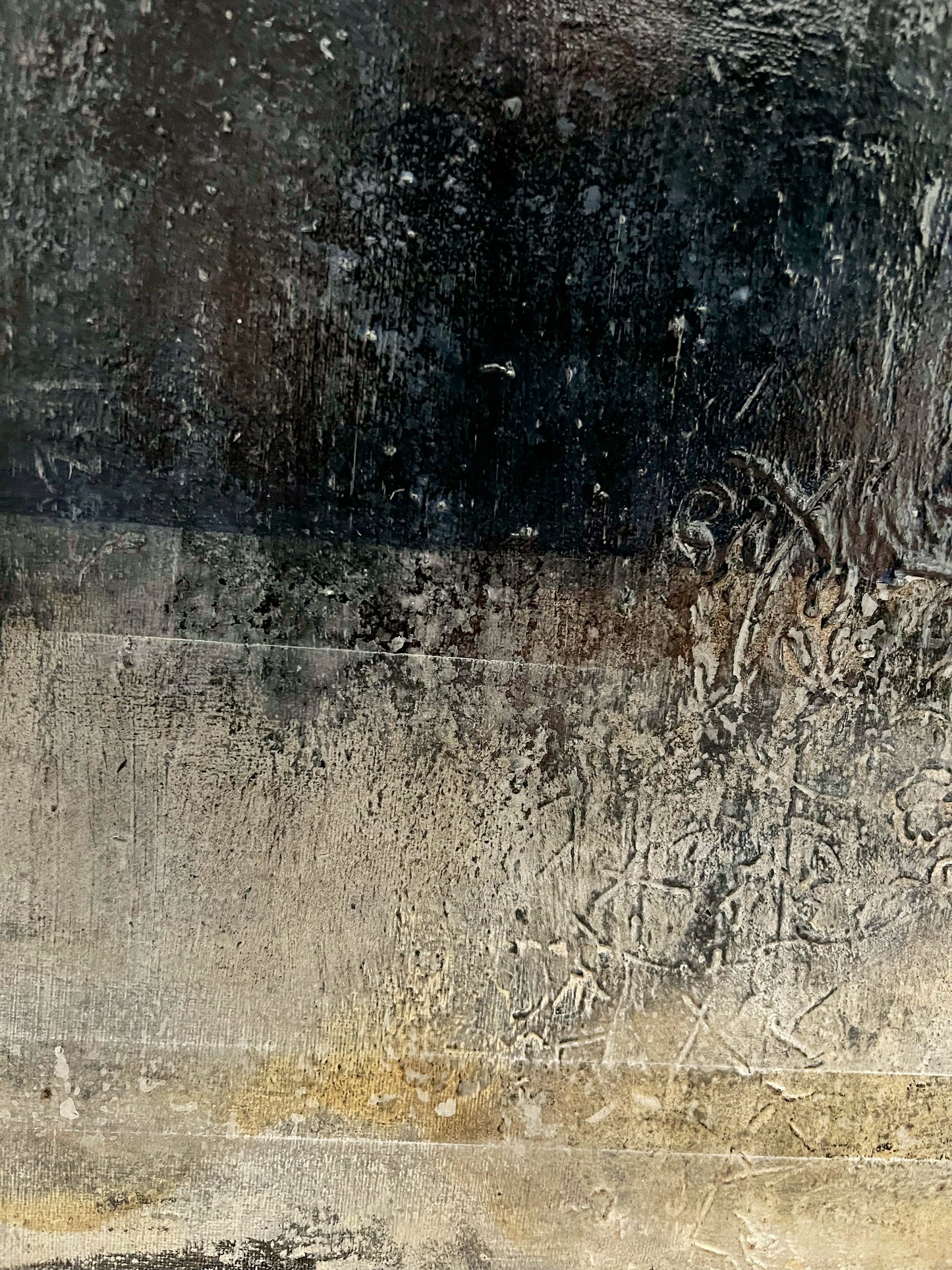 Ground State – Original Contemporary Textured Mixed Media Painting | 39.4 × 31.9 × 0.6 in | Sergio Aranda