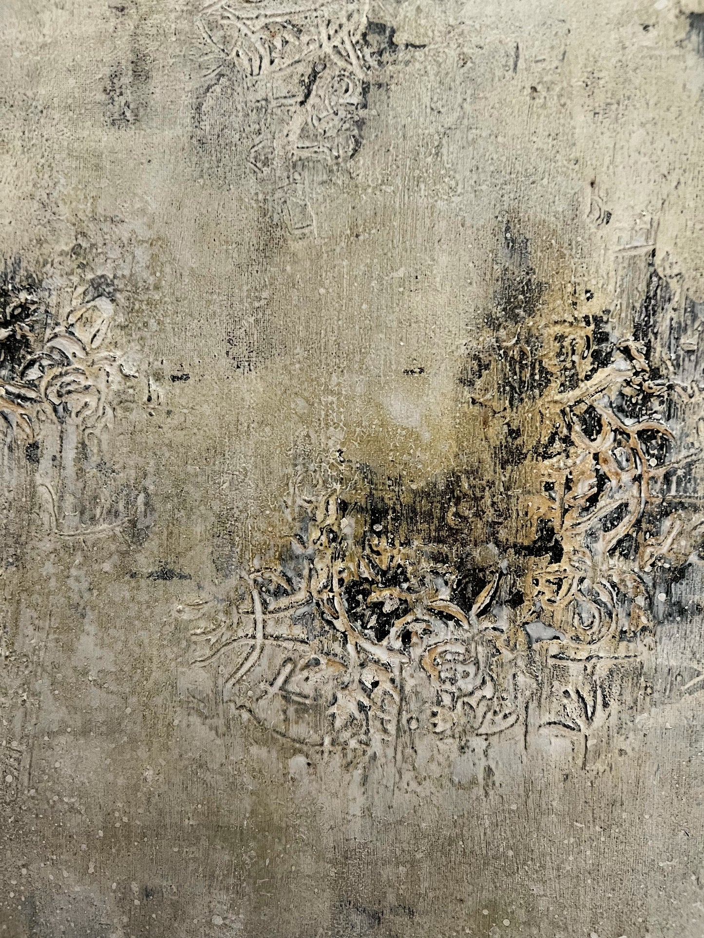 Ground State – Original Contemporary Textured Mixed Media Painting | 39.4 × 31.9 × 0.6 in | Sergio Aranda