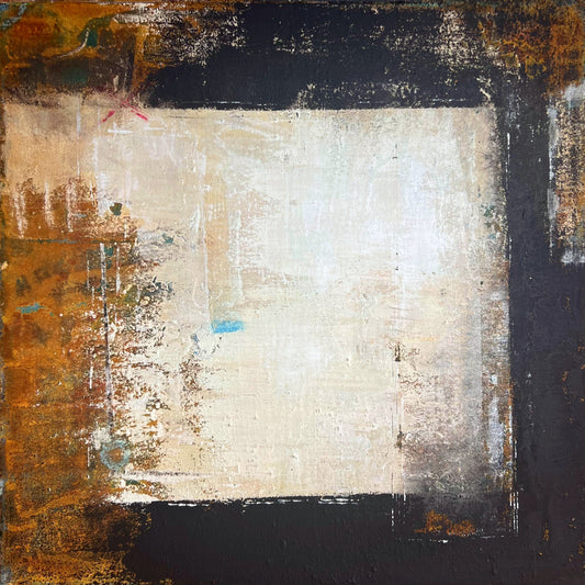 .Fragments of Structure – Original Geometric Wabi-Sabi Painting | 20x20”