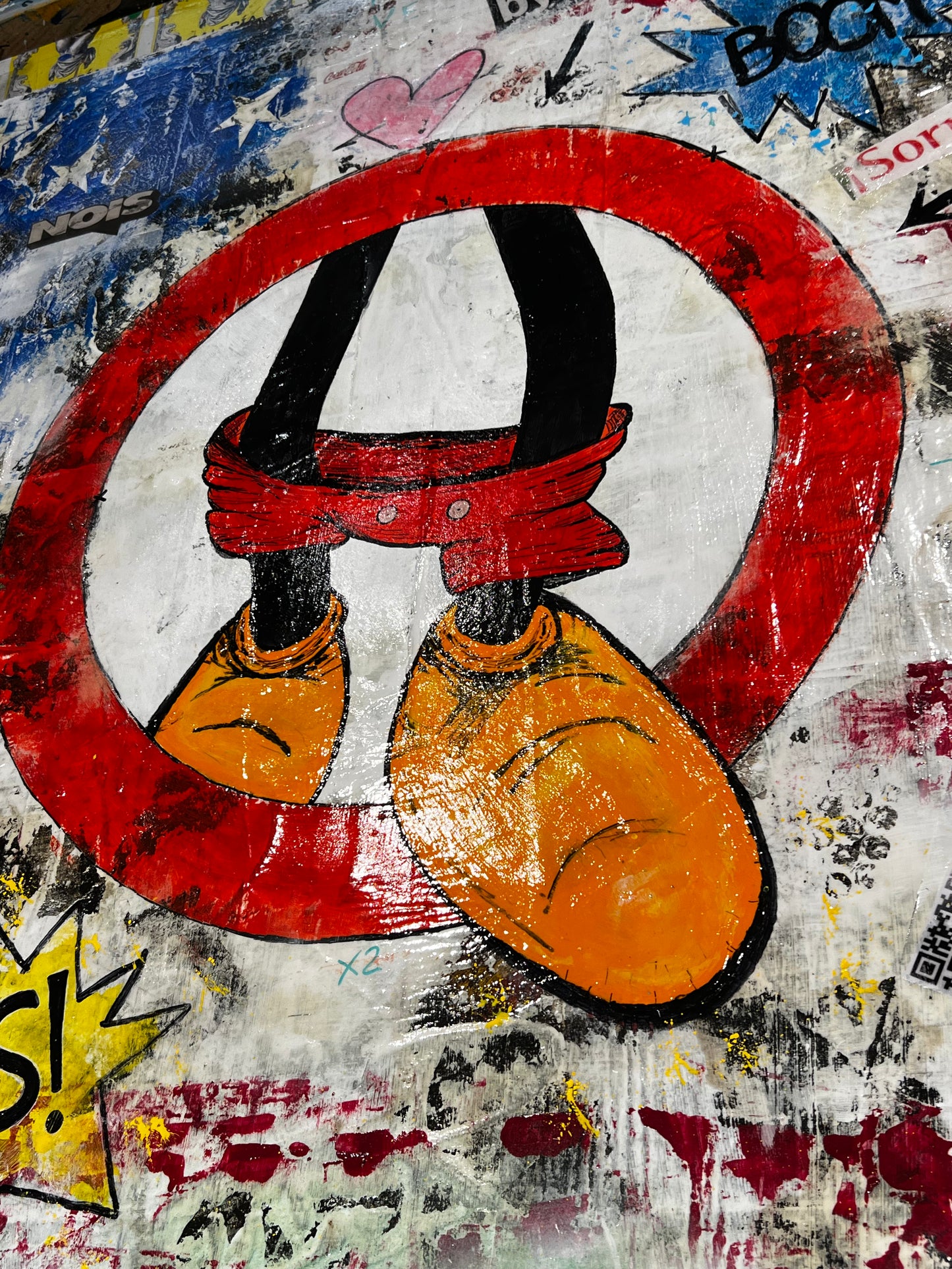 Not Today | Original Neo Pop Art Painting on Wood Panel | Sergio Aranda