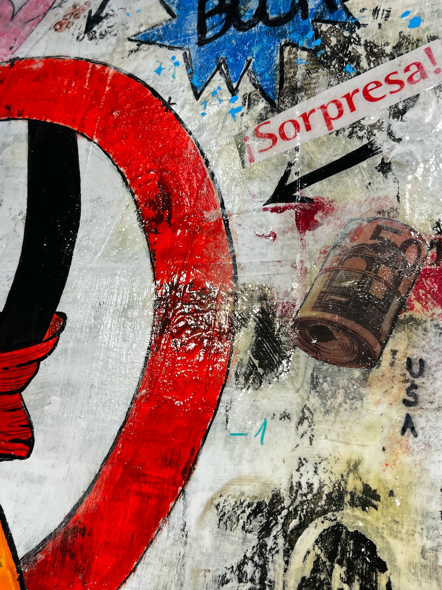 Not Today | Original Neo Pop Art Painting on Wood Panel | Sergio Aranda