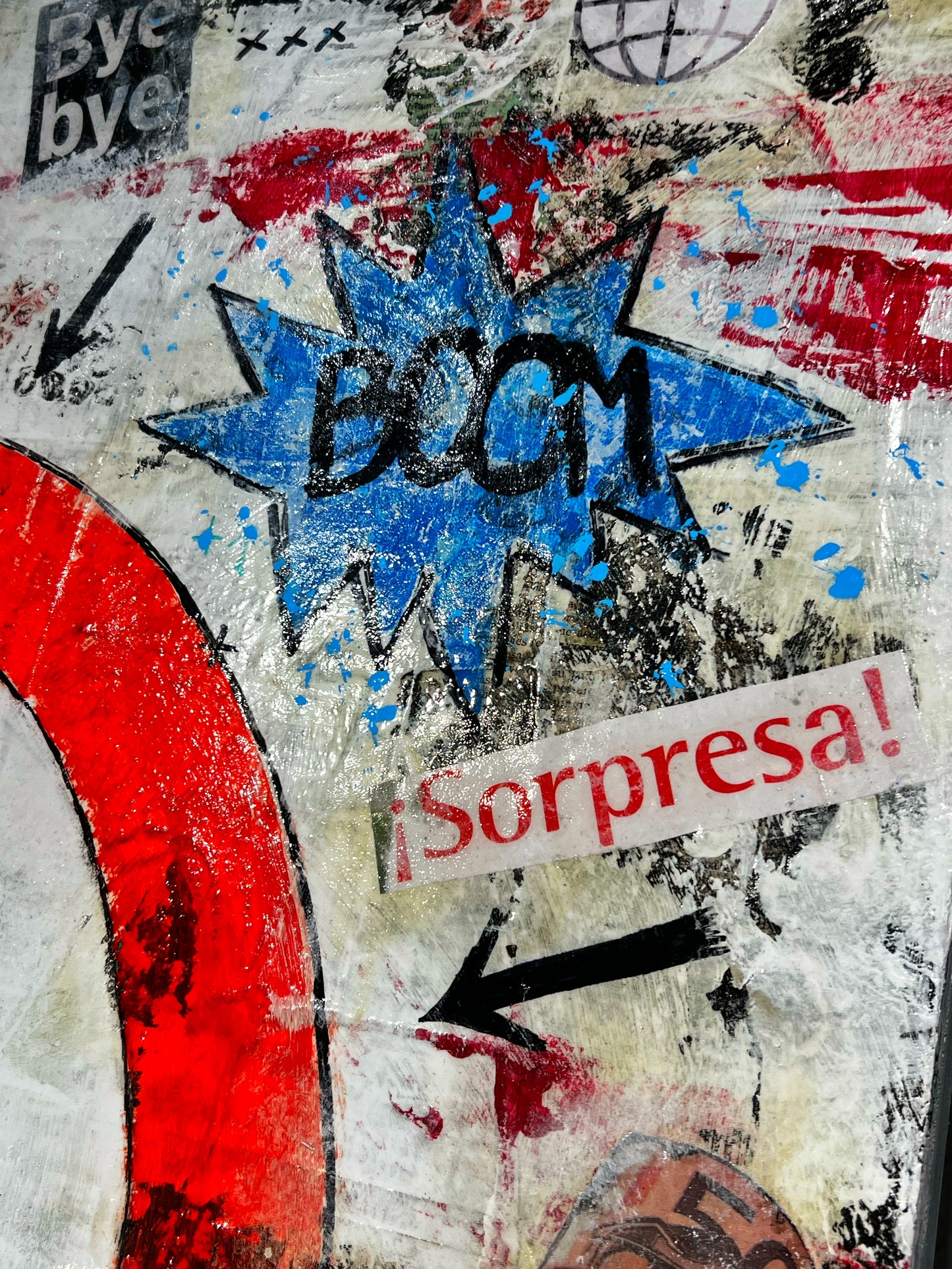 Not Today | Original Neo Pop Art Painting on Wood Panel | Sergio Aranda