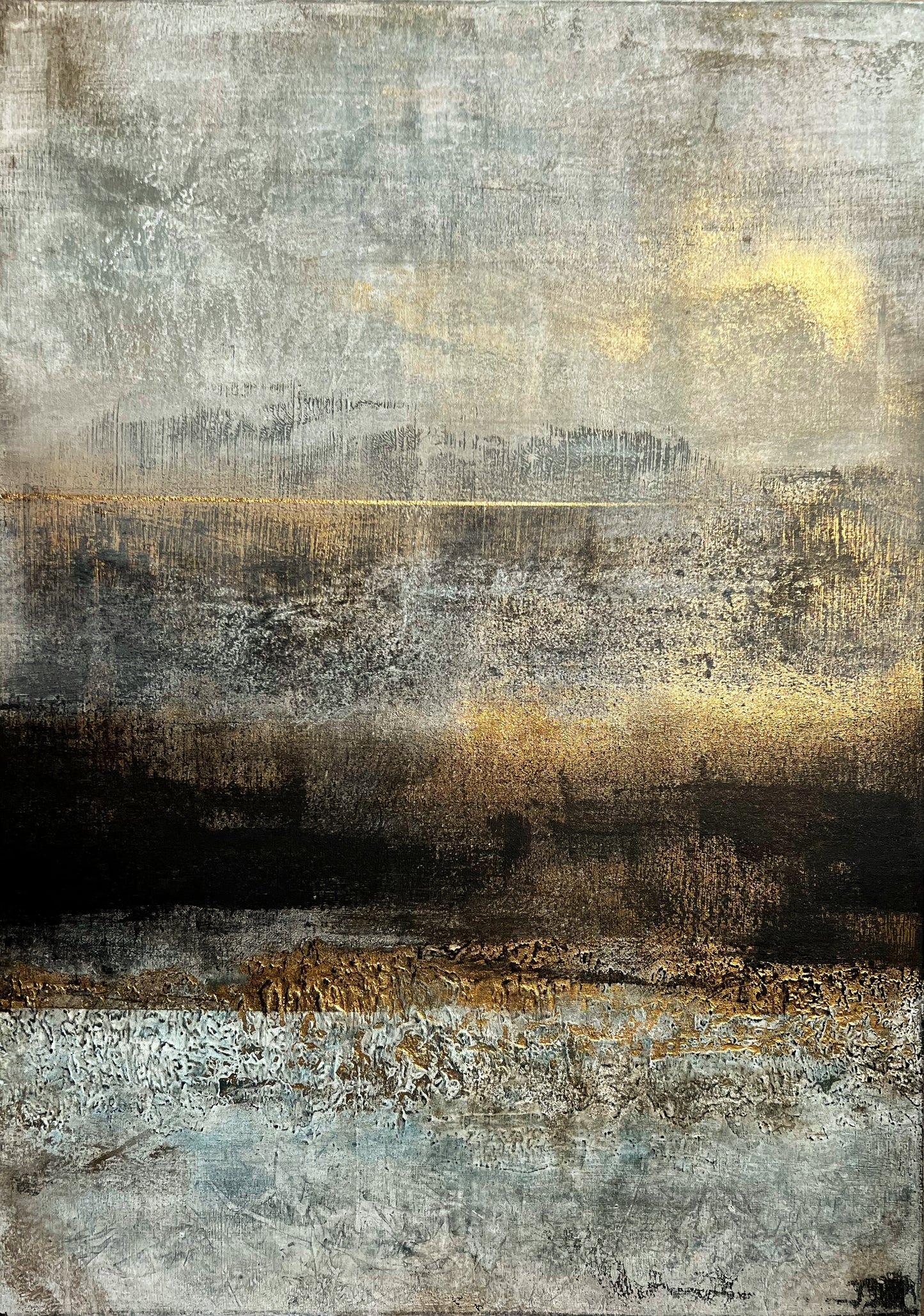 Aureum | Original Abstract Mixed Media Painting by Sergio Aranda