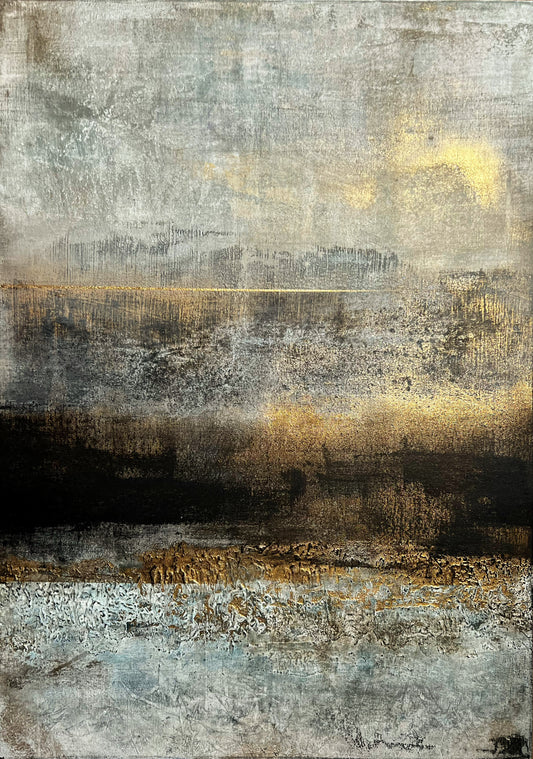 Aureum | Original Abstract Mixed Media Painting by Sergio Aranda