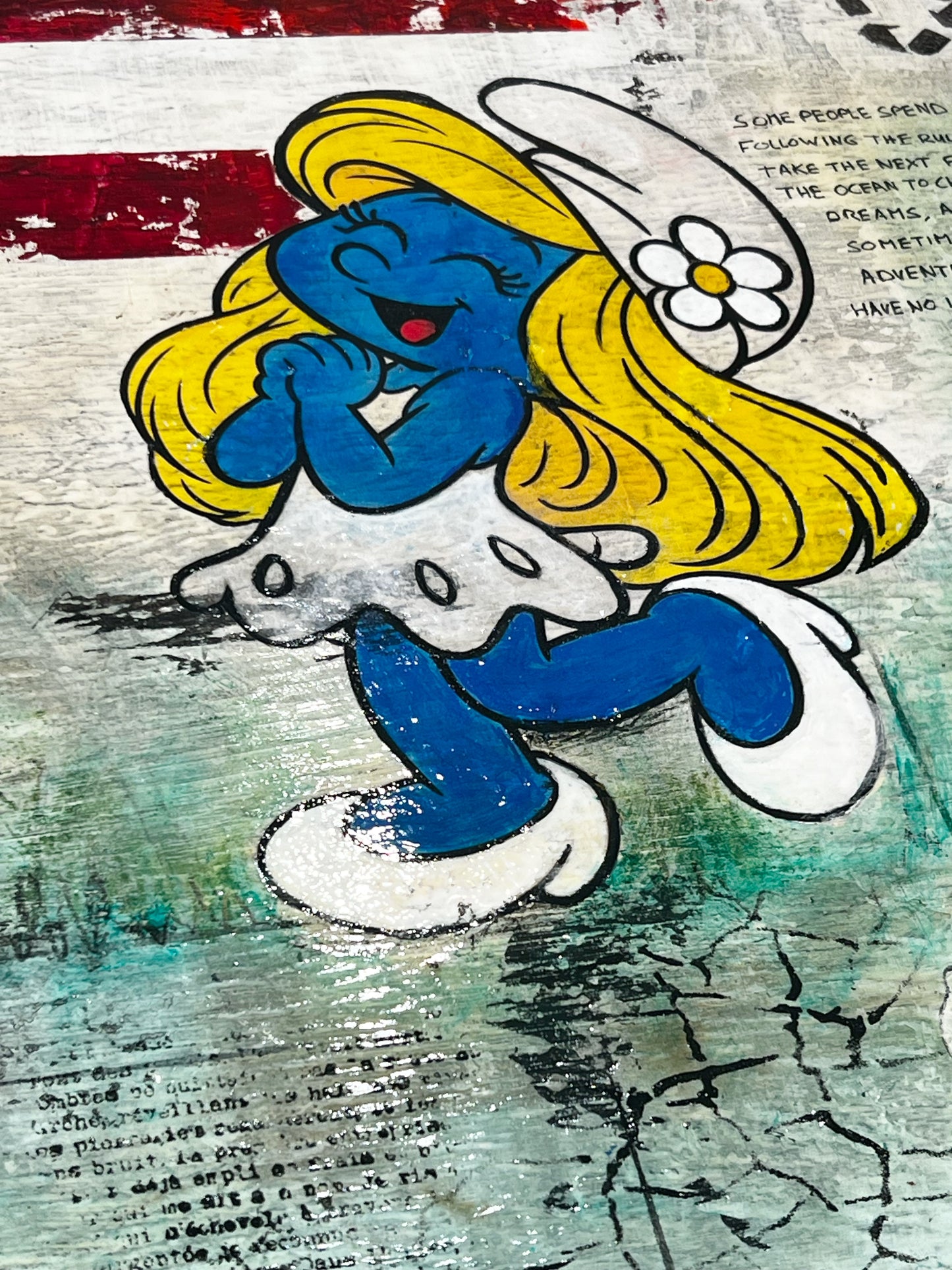 Smurf Happens! | Original 3D Pop Art on Wood | Sergio Aranda