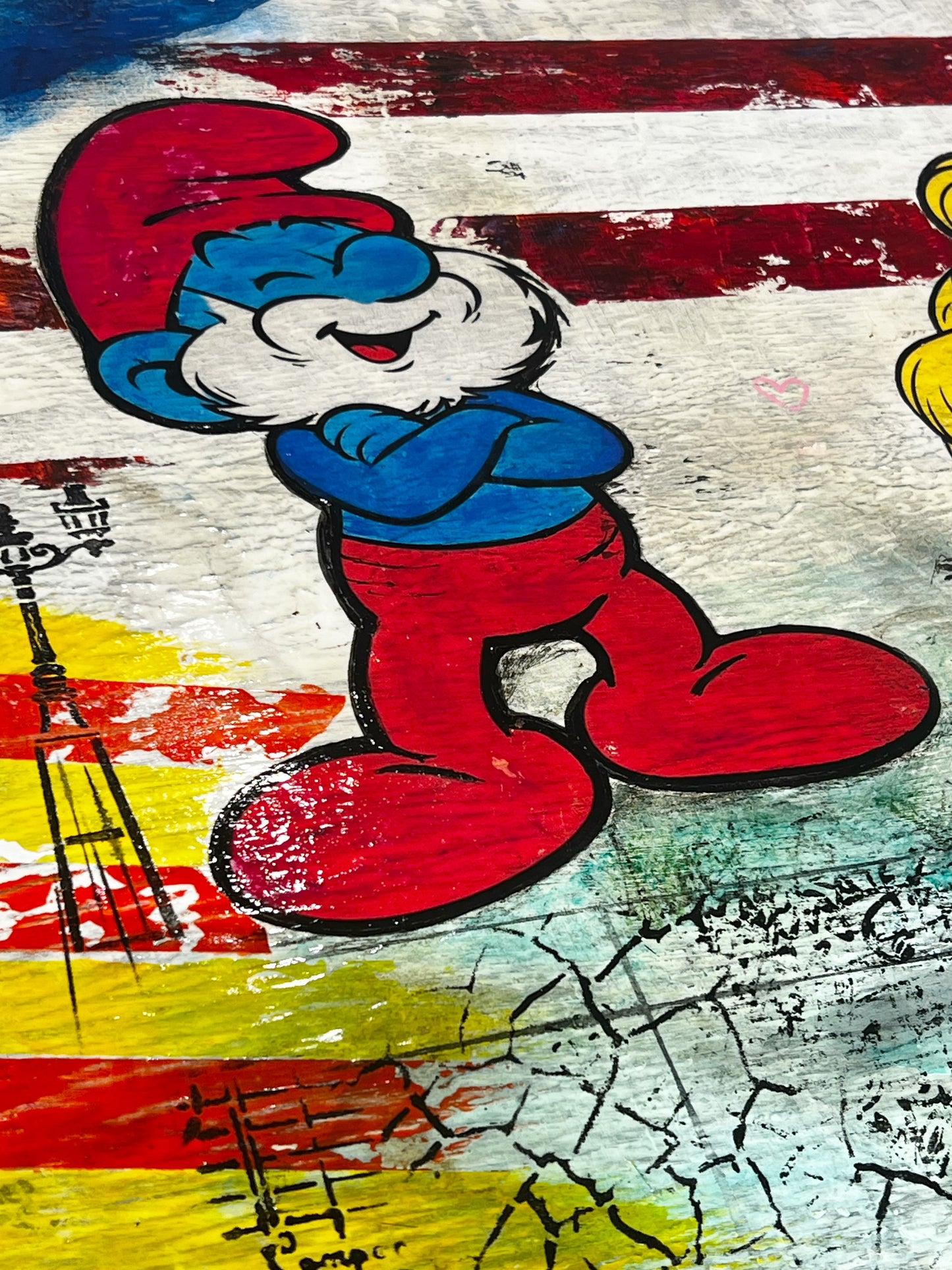 Smurf Happens! | Original 3D Pop Art on Wood | Sergio Aranda