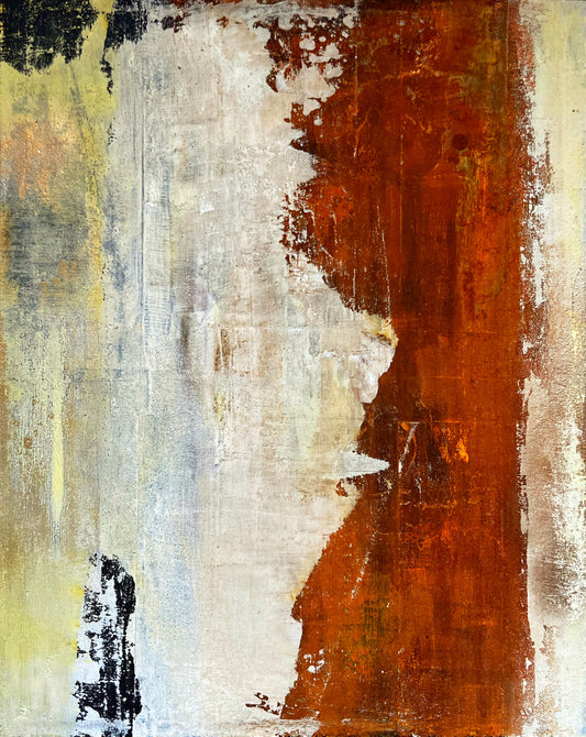 Golden Memories – Original Wabi-Sabi Metallic Textured Painting | 20x16”
