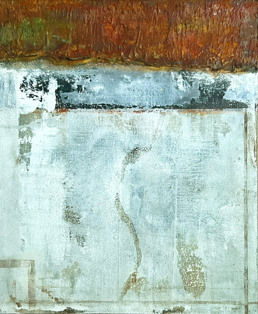 Bare Memory – Original Architectural White Heavy Textured Painting | 18x15" Deep Profile