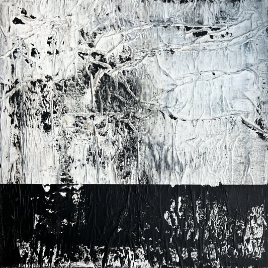 Raw Surface – Original Paper Collage Heavy Textured Painting | 20x20"
