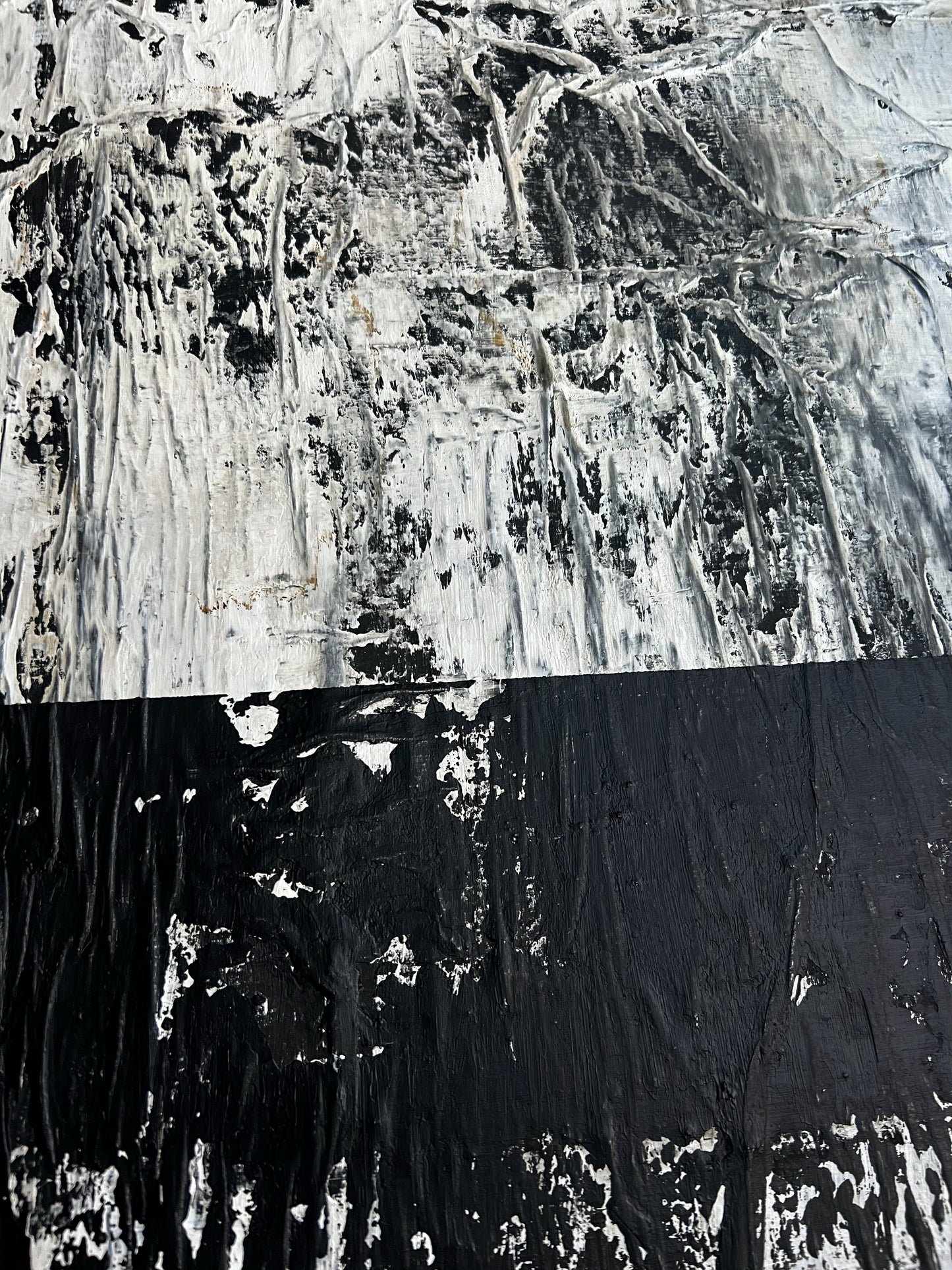 Raw Surface – Original Paper Collage Heavy Textured Painting | 20x20"