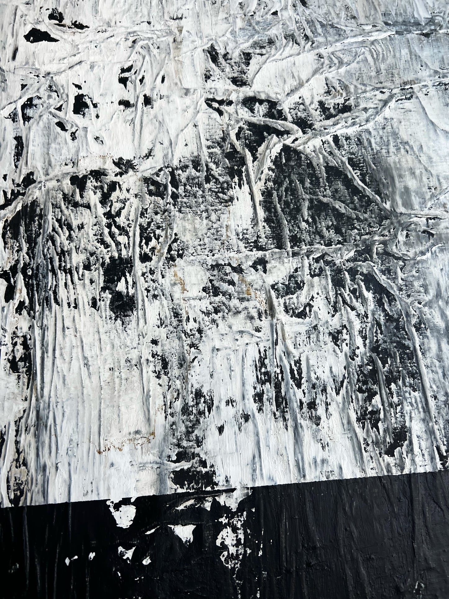 Raw Surface – Original Paper Collage Heavy Textured Painting | 20x20"