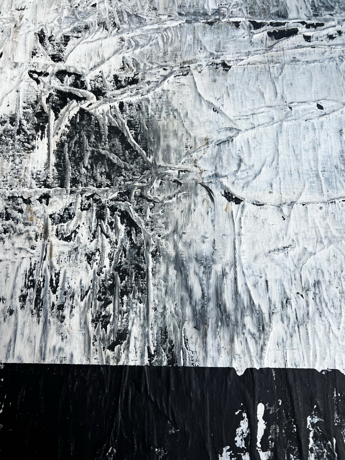 Raw Surface – Original Paper Collage Heavy Textured Painting | 20x20"