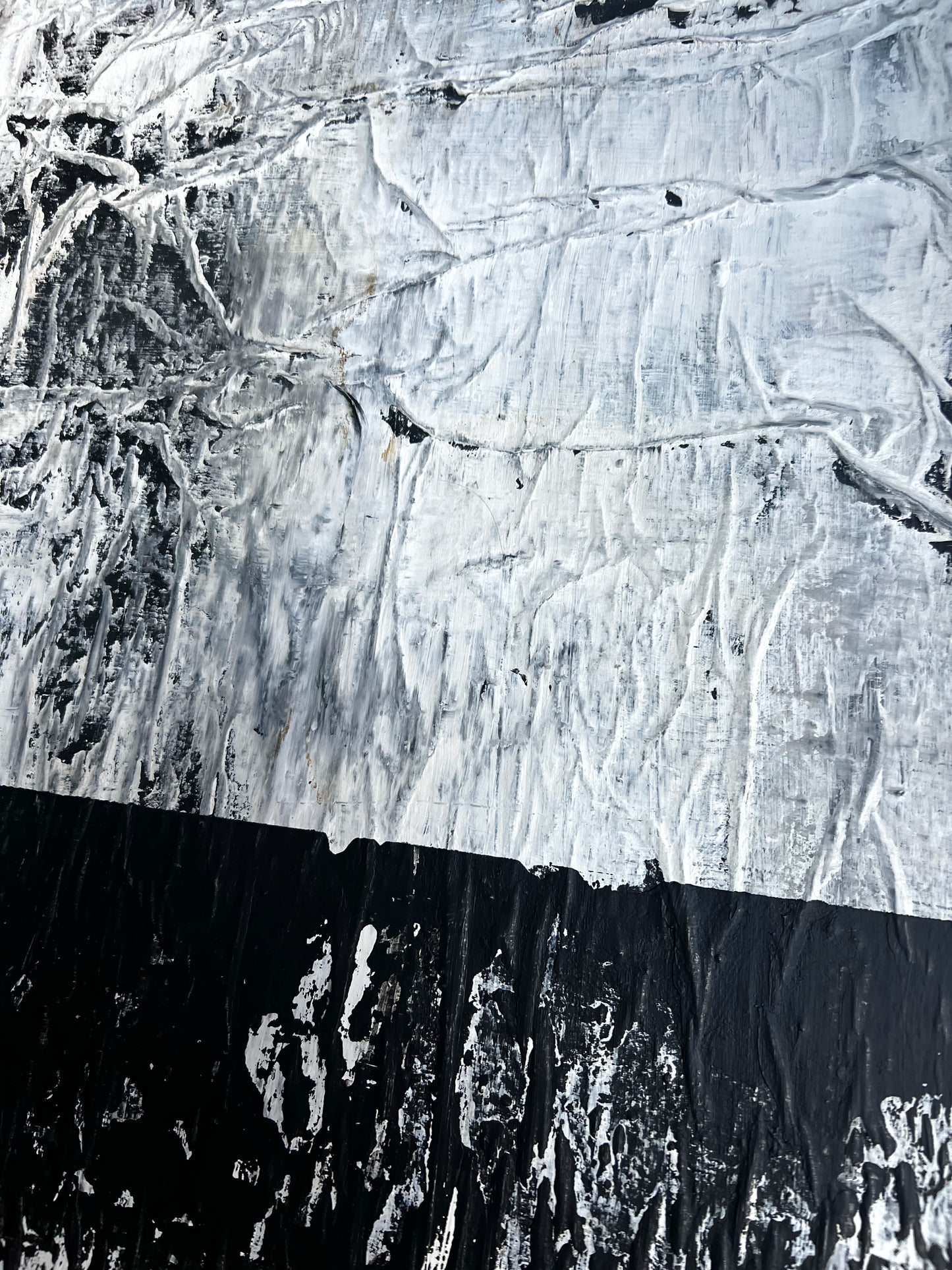 Raw Surface – Original Paper Collage Heavy Textured Painting | 20x20"