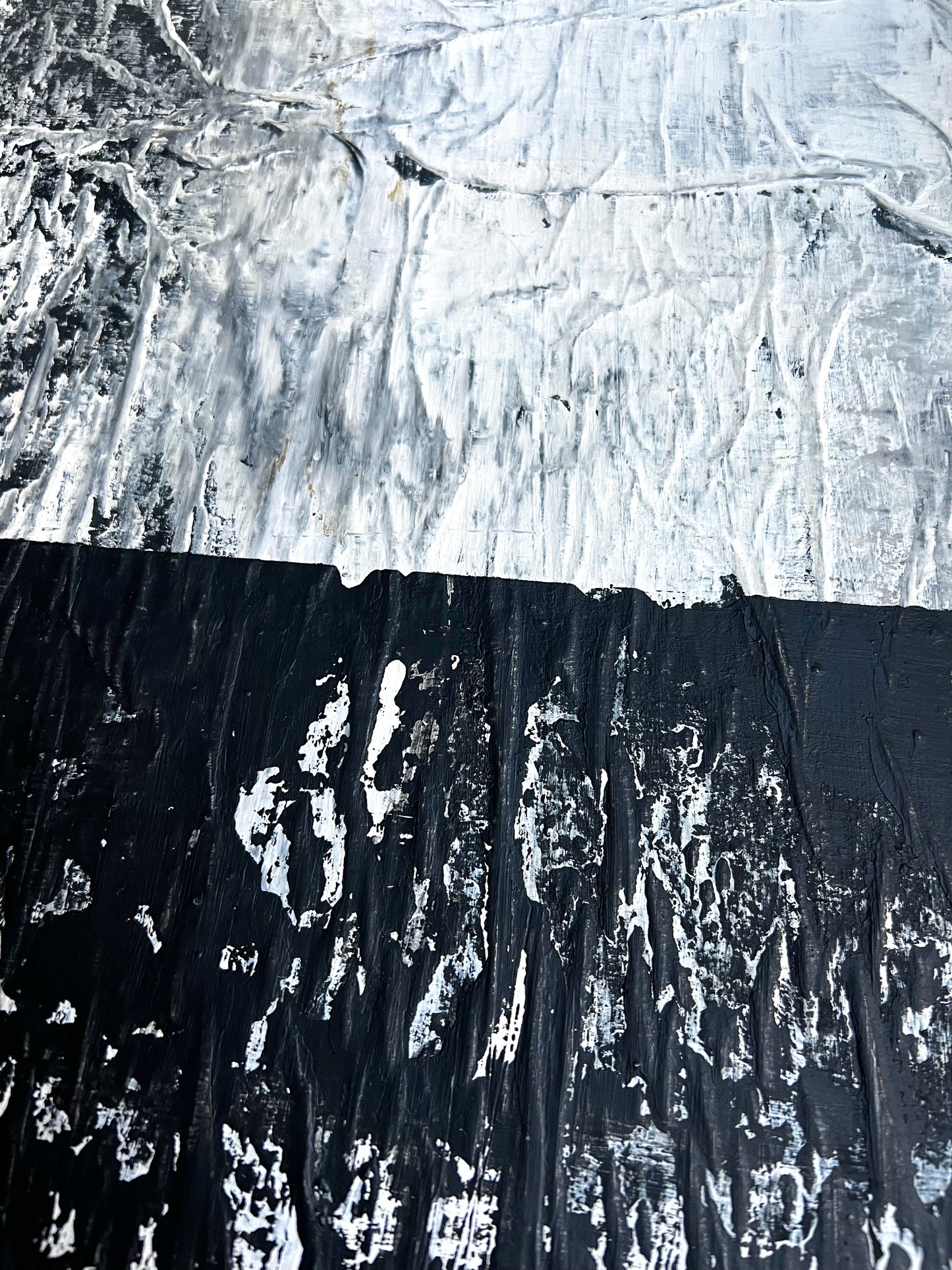 Raw Surface – Original Paper Collage Heavy Textured Painting | 20x20"