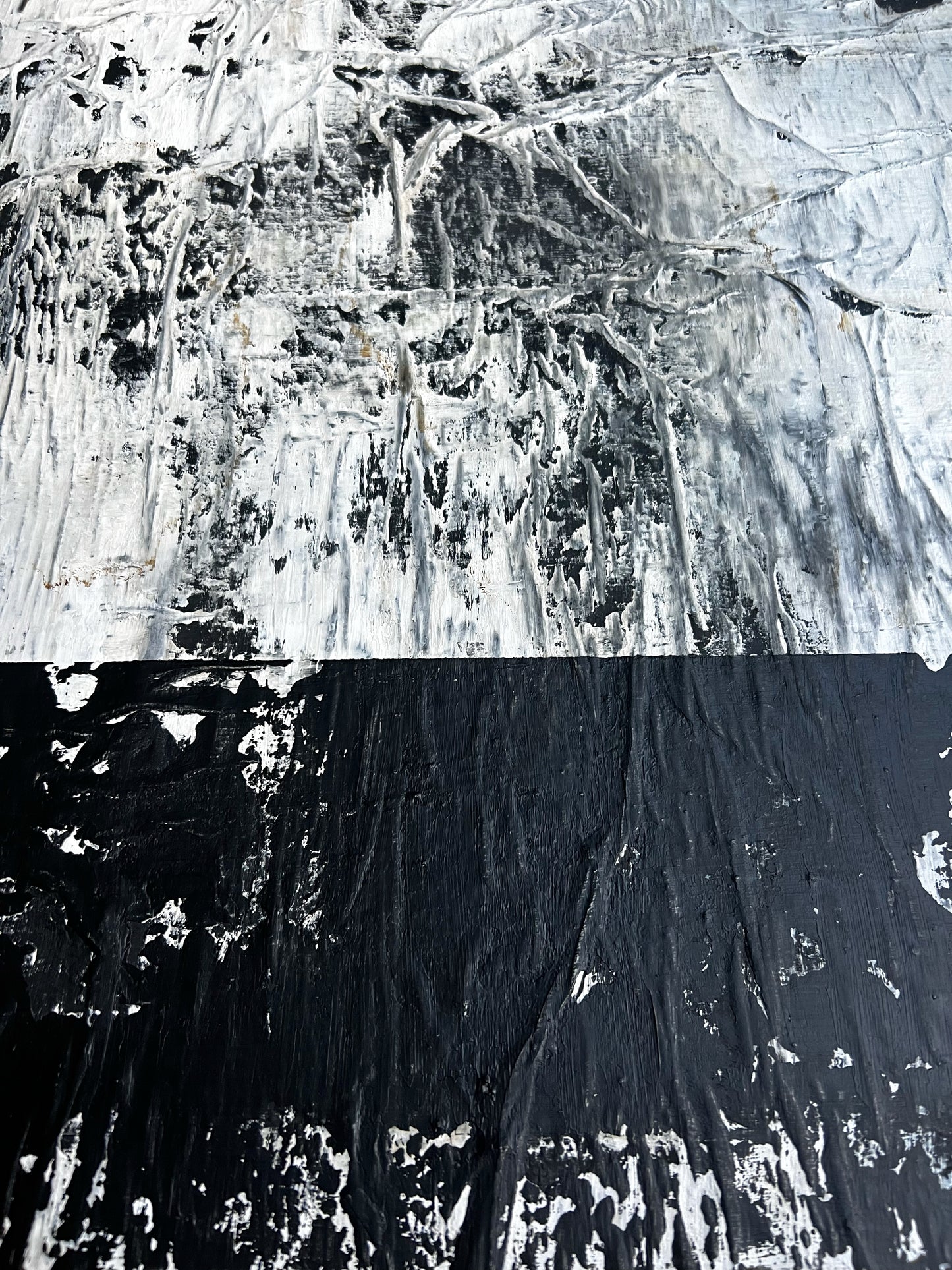 Raw Surface – Original Paper Collage Heavy Textured Painting | 20x20"