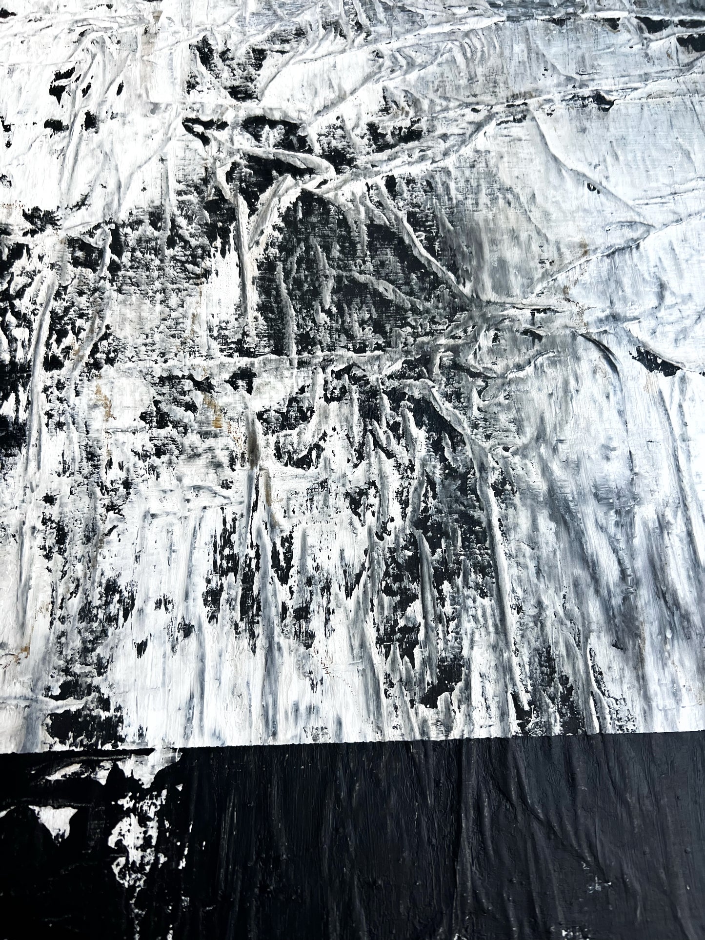 Raw Surface – Original Paper Collage Heavy Textured Painting | 20x20"